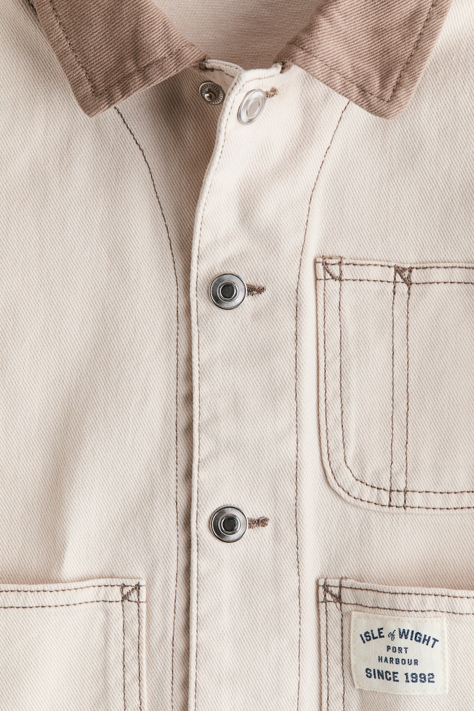 Veste utility wear en twill - Beige clair/Vert kaki - 2