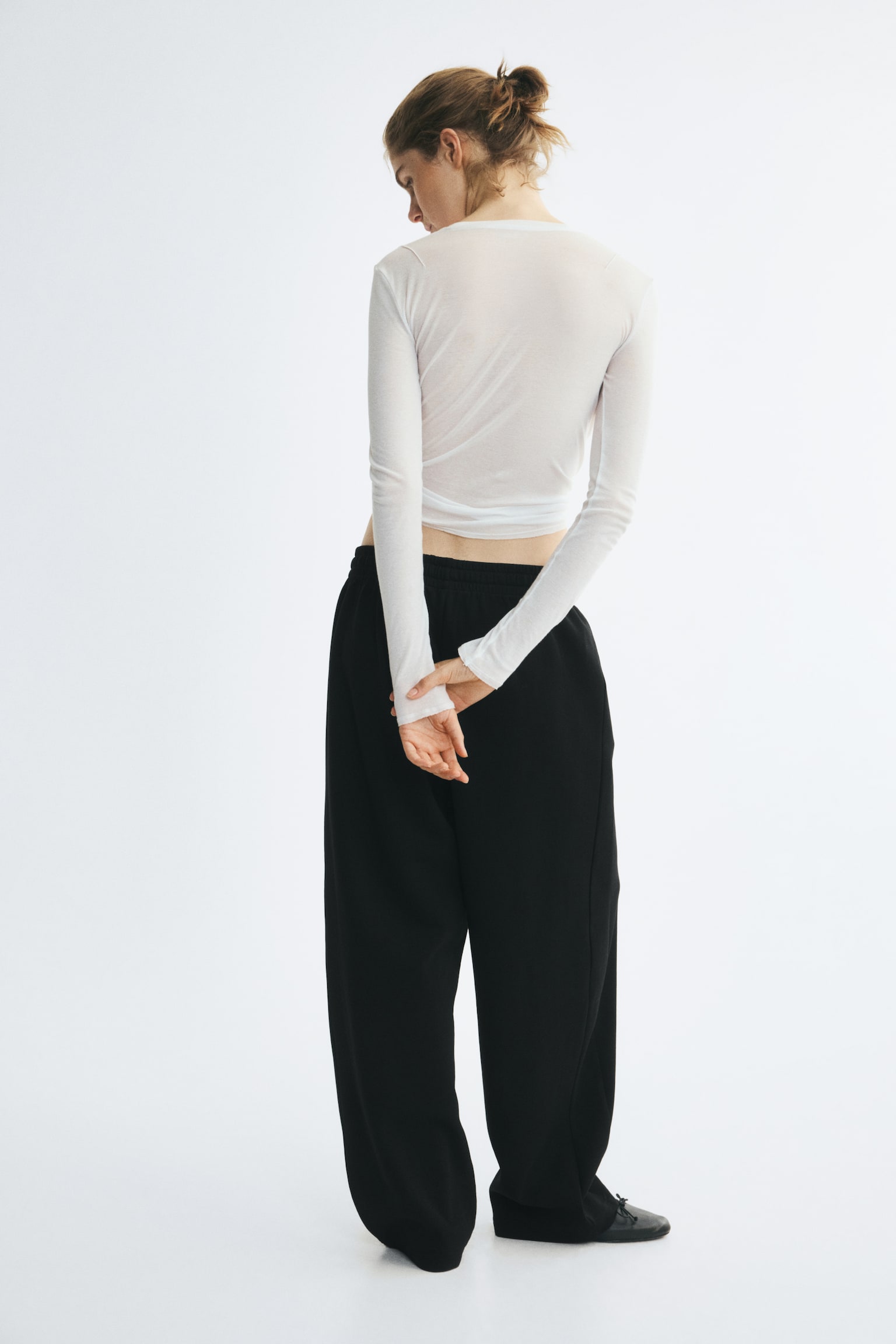 Женские брюки H&M Barrel-Leg, цвет: Чёрный — фото 5