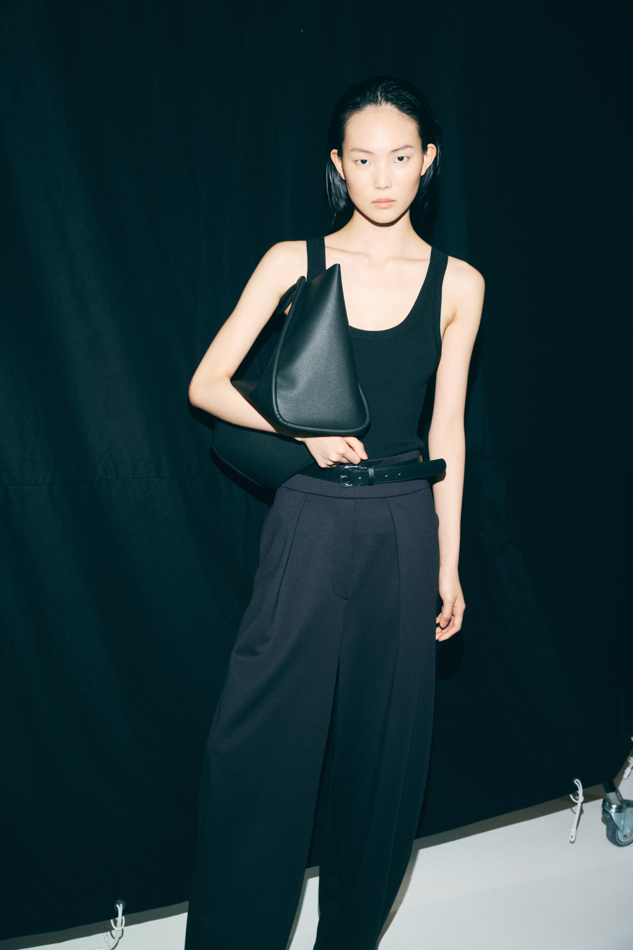 Pleated Barrel-Leg Pants