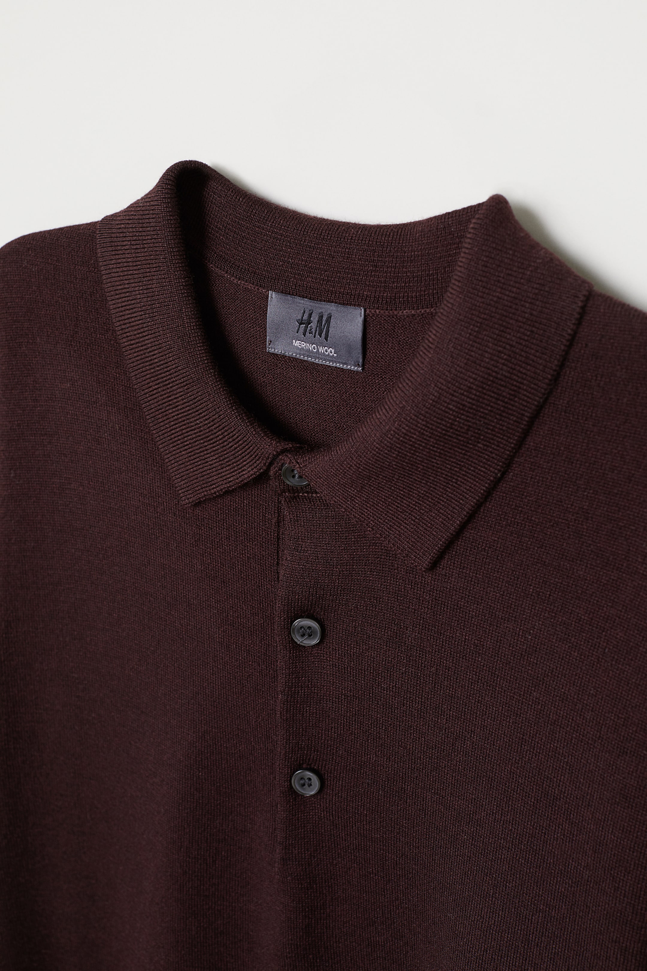 Zobacz większy obraz: Sweter z wełny merynosów - Burgundowy - ON | H&M PL 2