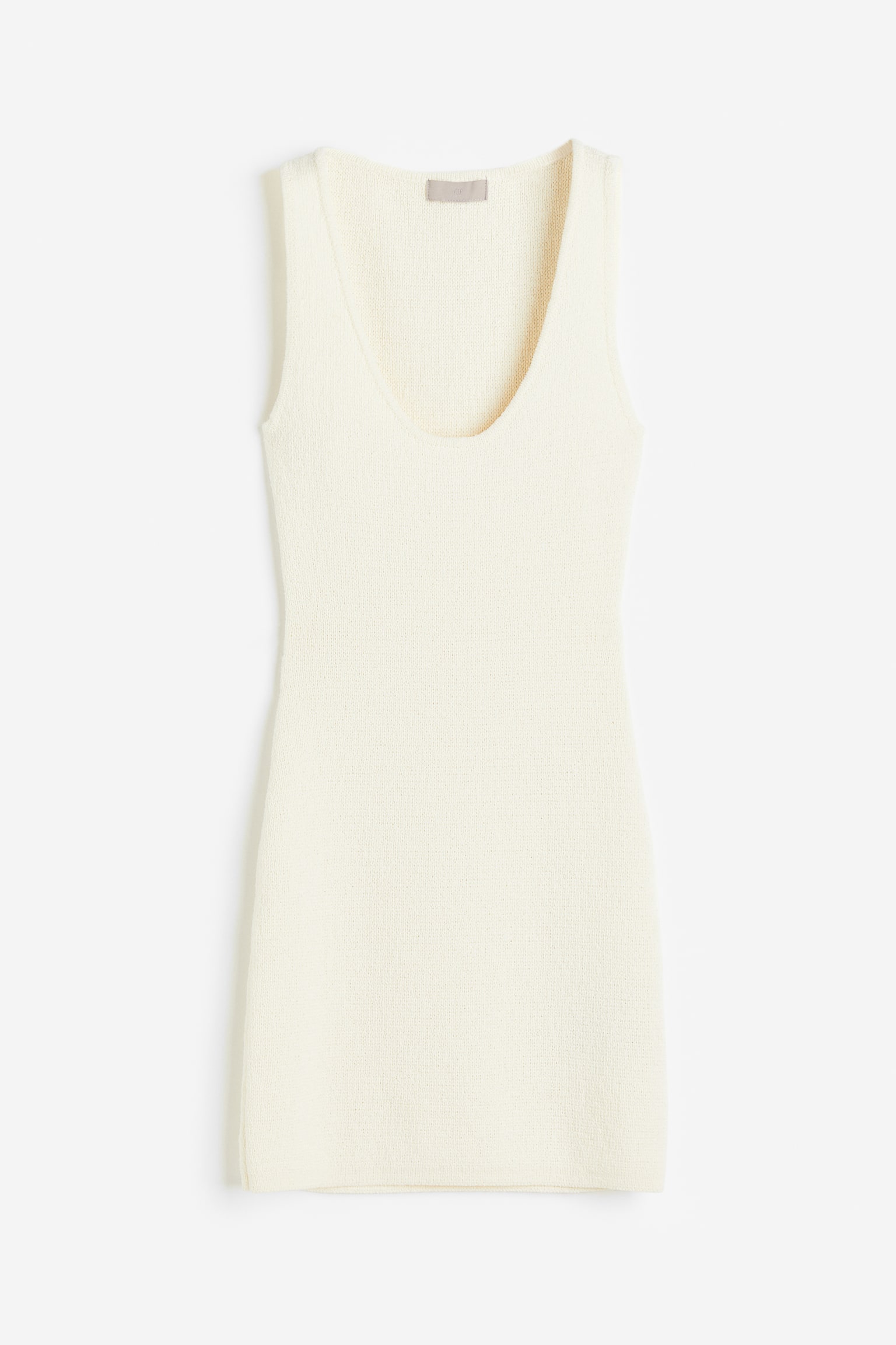 Sleeveless Knit Dress - Cream/Black/Light blue - 1