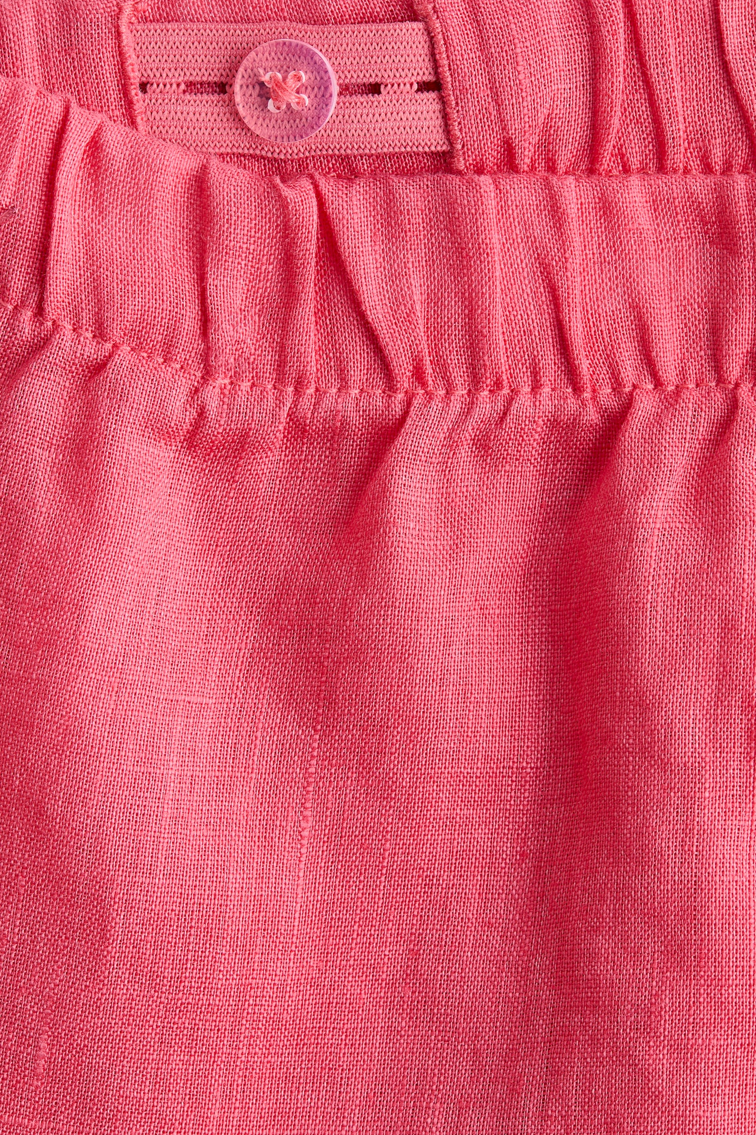 Linneshorts - Chockrosa/Ljusbeige - 2