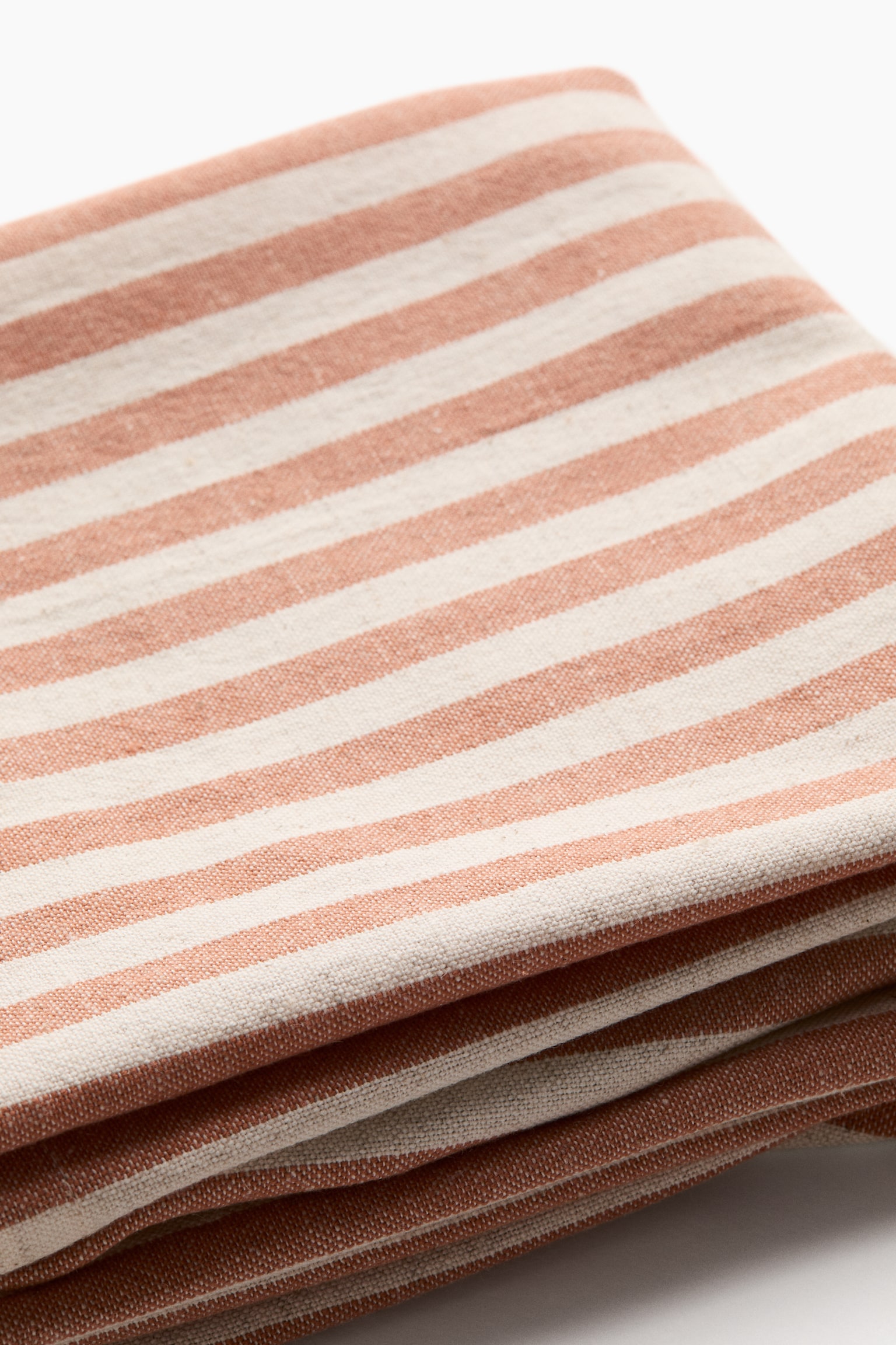 리넨 블렌드 티타월 2피스 세트 - 테라코타/스트라이프/Beige/White striped/Terracotta/Gingham check/브라운/깅엄/Olive green/Beige striped/Olive green/Gingham check/베이지/깅엄/다크 브라운/스트라이프/Light pink/Striped/Light pink/Gingham check - 3