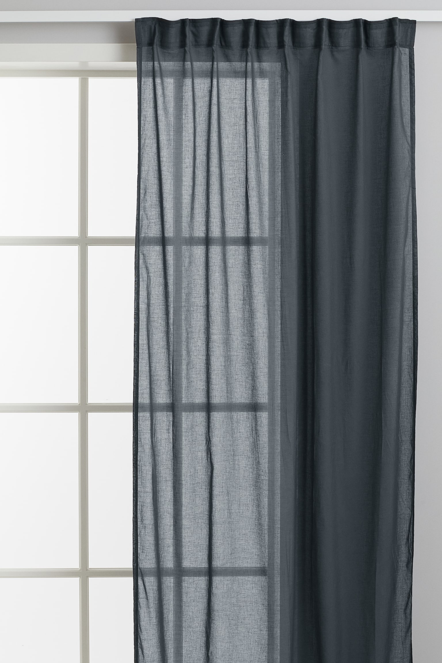 2-pack airy multiway curtains - Dark grey/Mole/Light khaki green/Light brick red/Yellow/Beige - 1