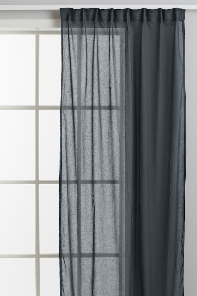2-pack airy multiway curtains - Dark grey/White/Powder pink/Greige/dc/dc/dc - 1