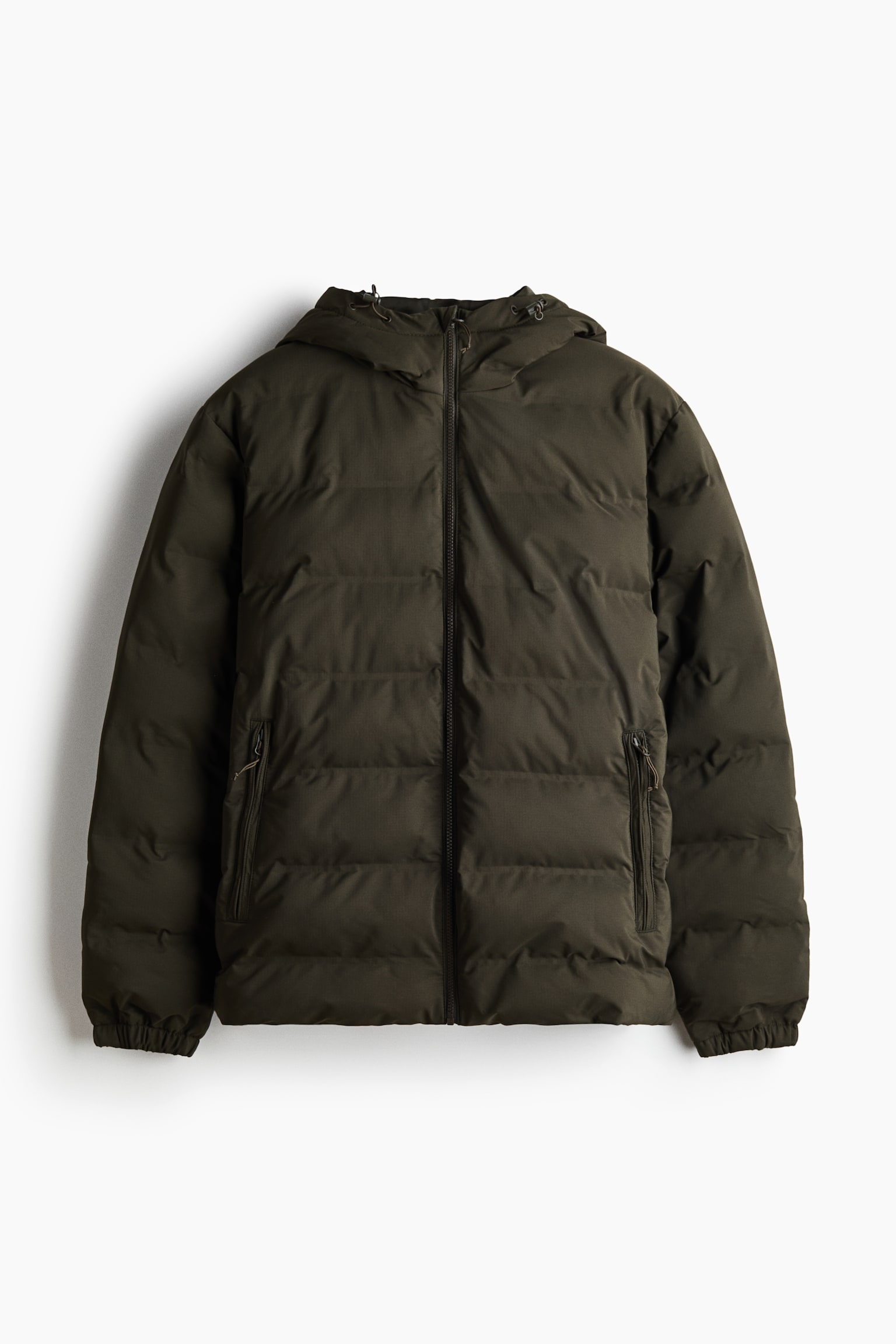 Padded windproof & water-repellent jacket - Dark khaki green
