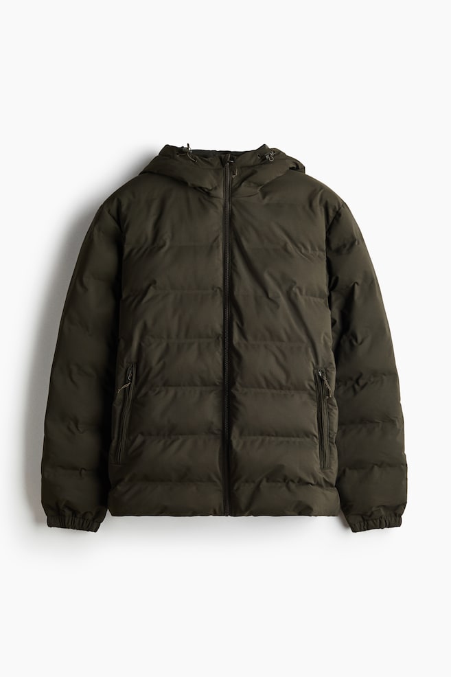 Padded Windproof and Water-Repellent Jacket - Dark khaki green - 1