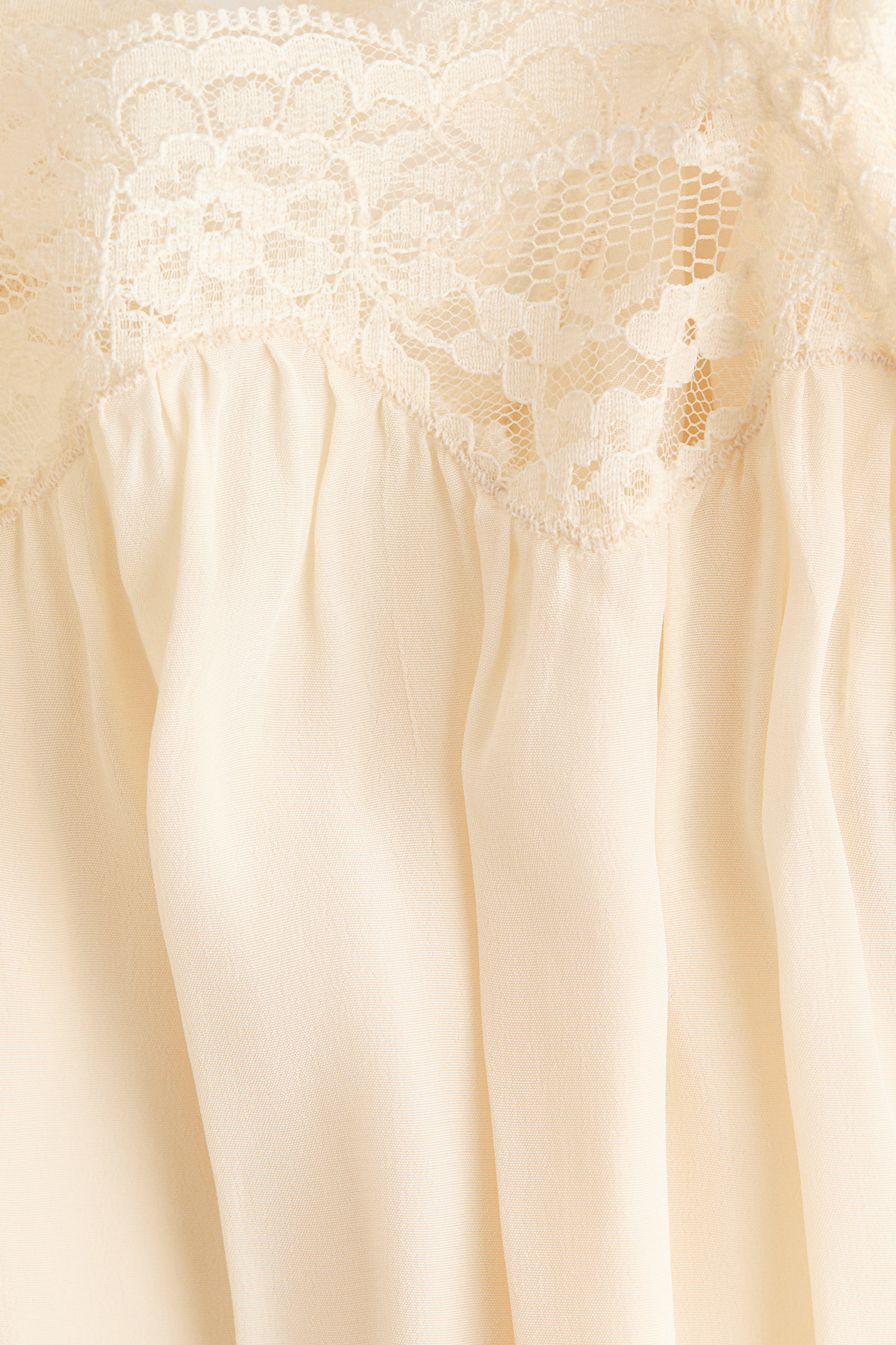 Lace-Trimmed Viscose Top