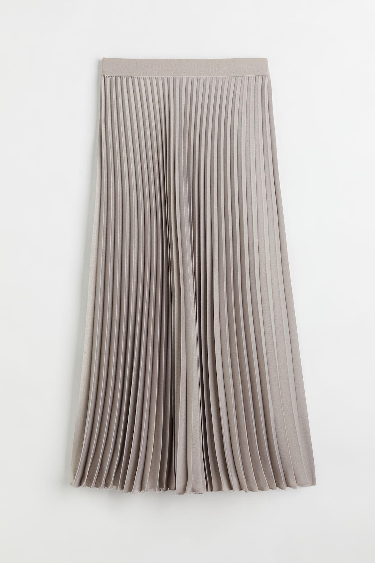 Pleated Skirt - High waist - Midi - Greige - Ladies | H&M US