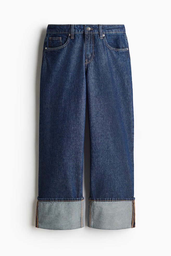 Baggy Wide Low Jeans - Dark denim blue - 1