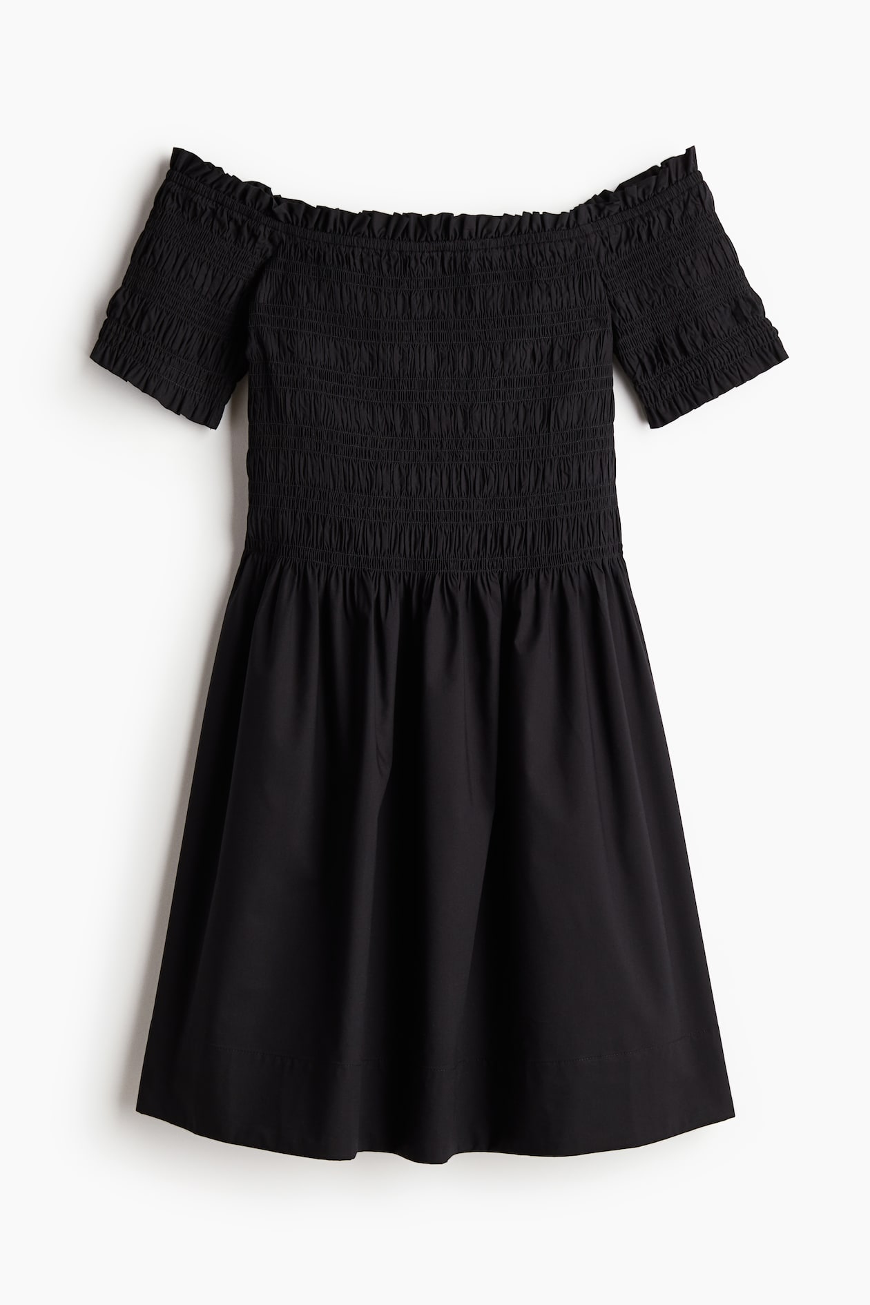 black smocked off the shoulder dress Karoliina Black Off-Shoulder Smocked Panel Maxi Dress, S / Black