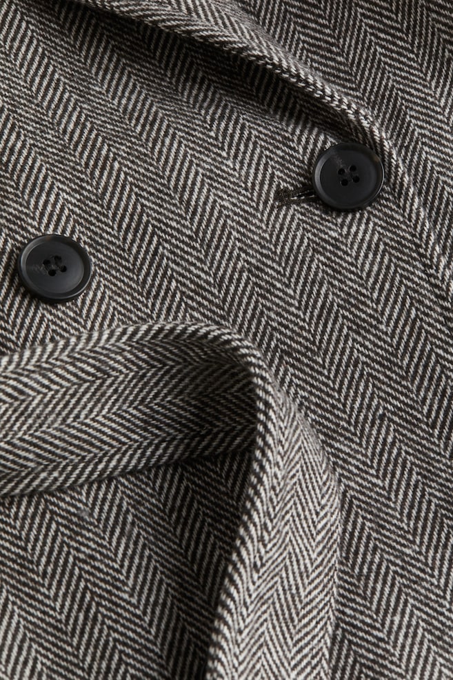 Manteau à fermeture croisée - Dark grey/Herringbone-patterned/Bleu foncé/Noir/Crème - 4