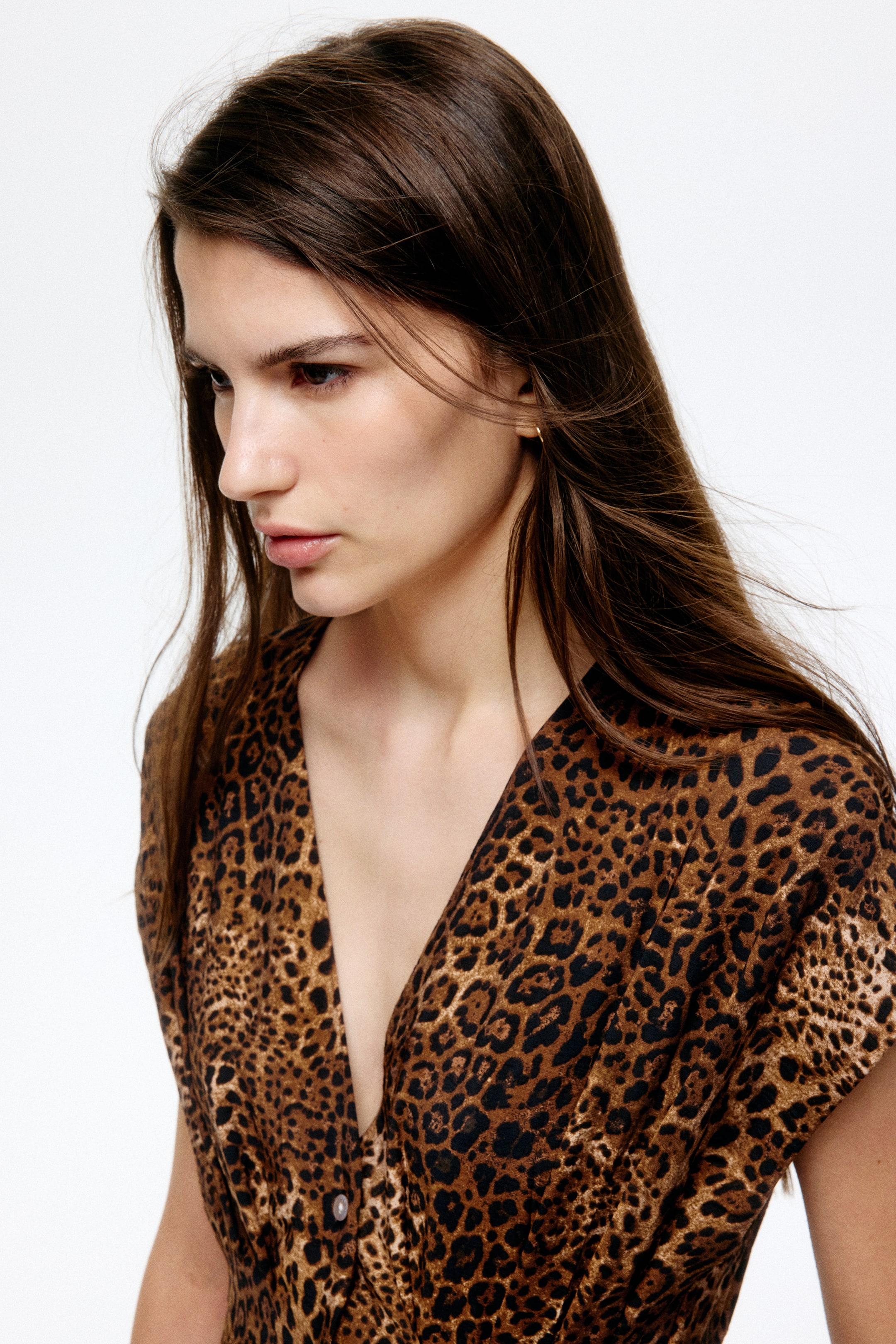 Button-Front Midi Dress