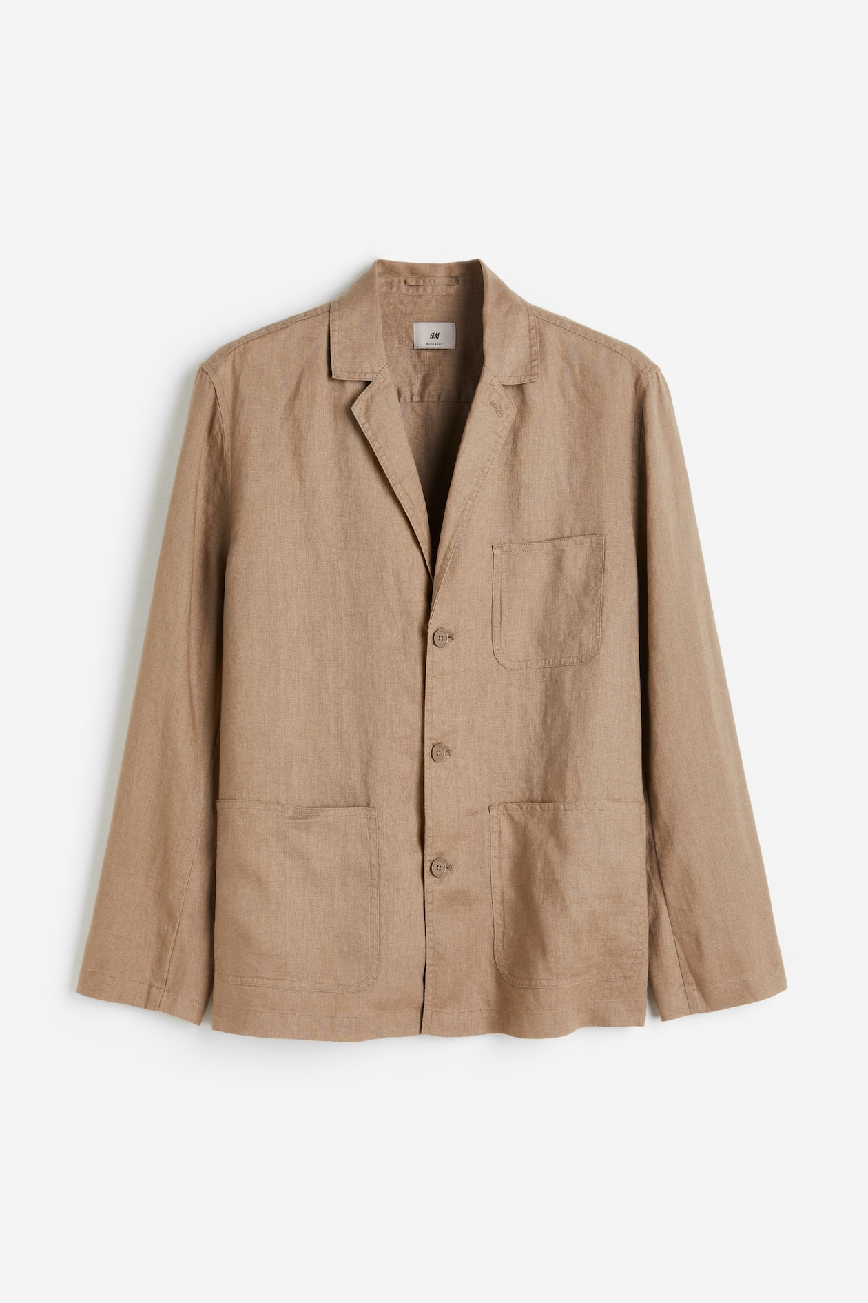 Veste d?�structur?�e Regular Fit en lin - Beige - HOMME | H&M FR
