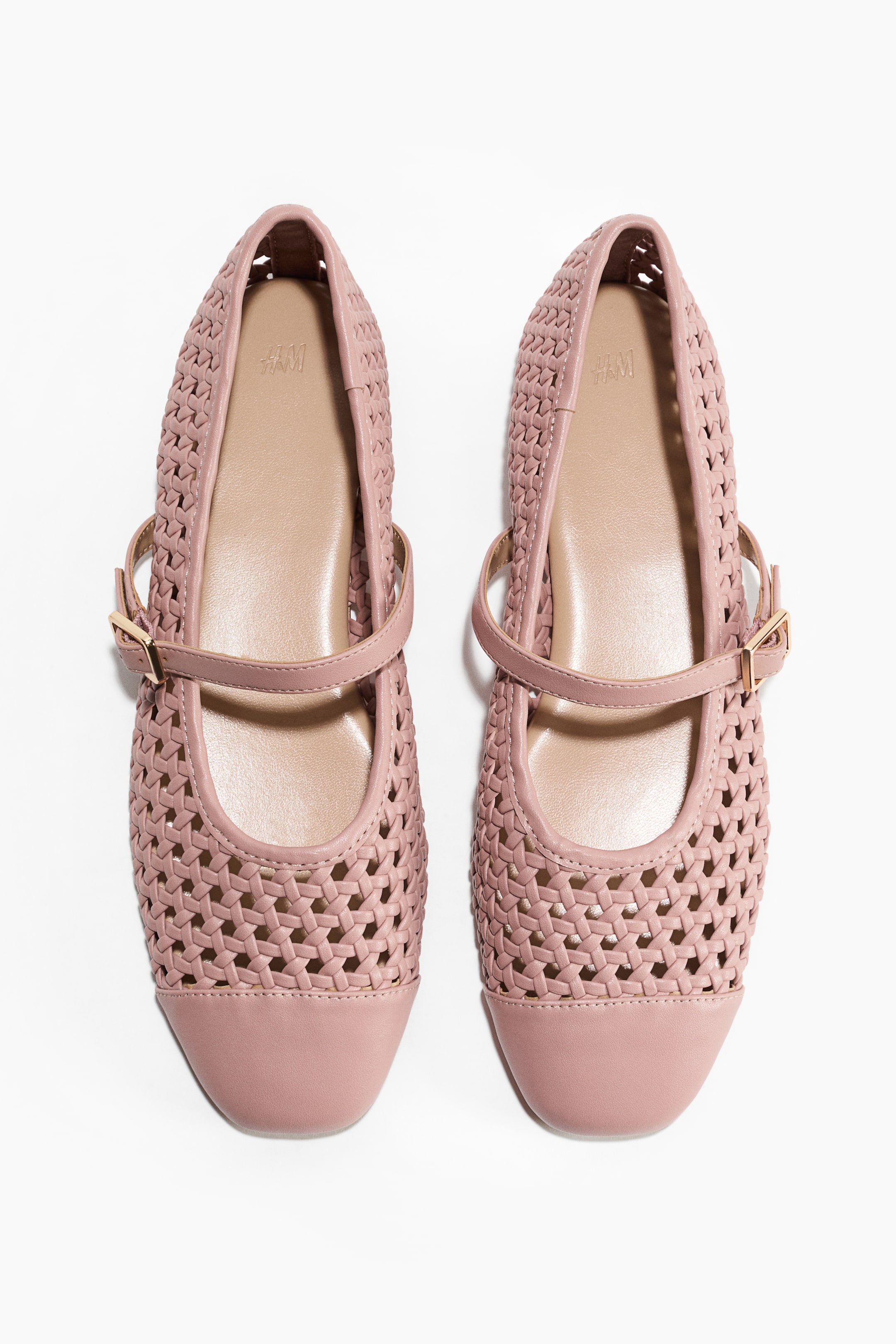 Lattice-Weave Mary Jane Flats