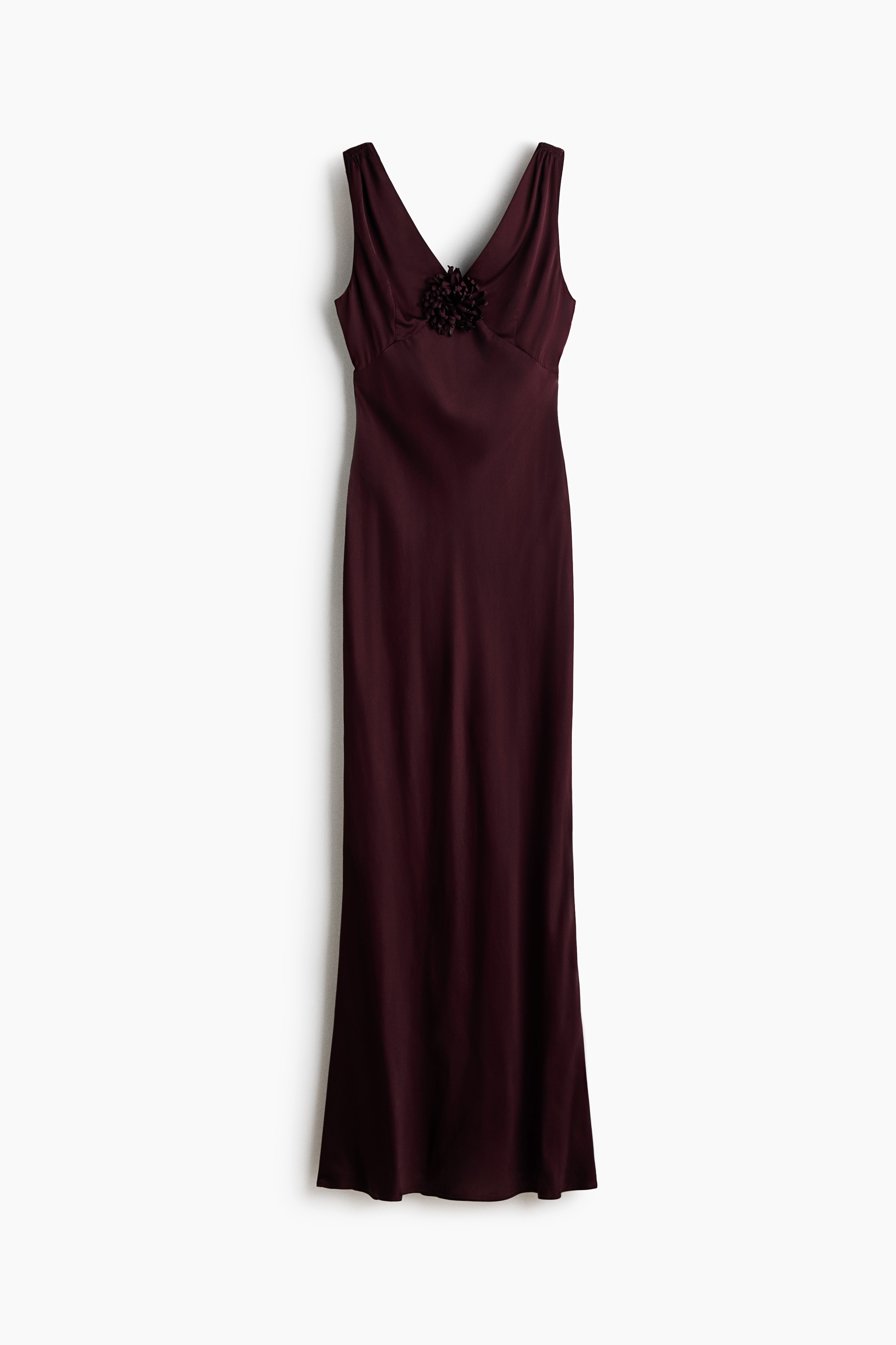 Appliquéd satin dress