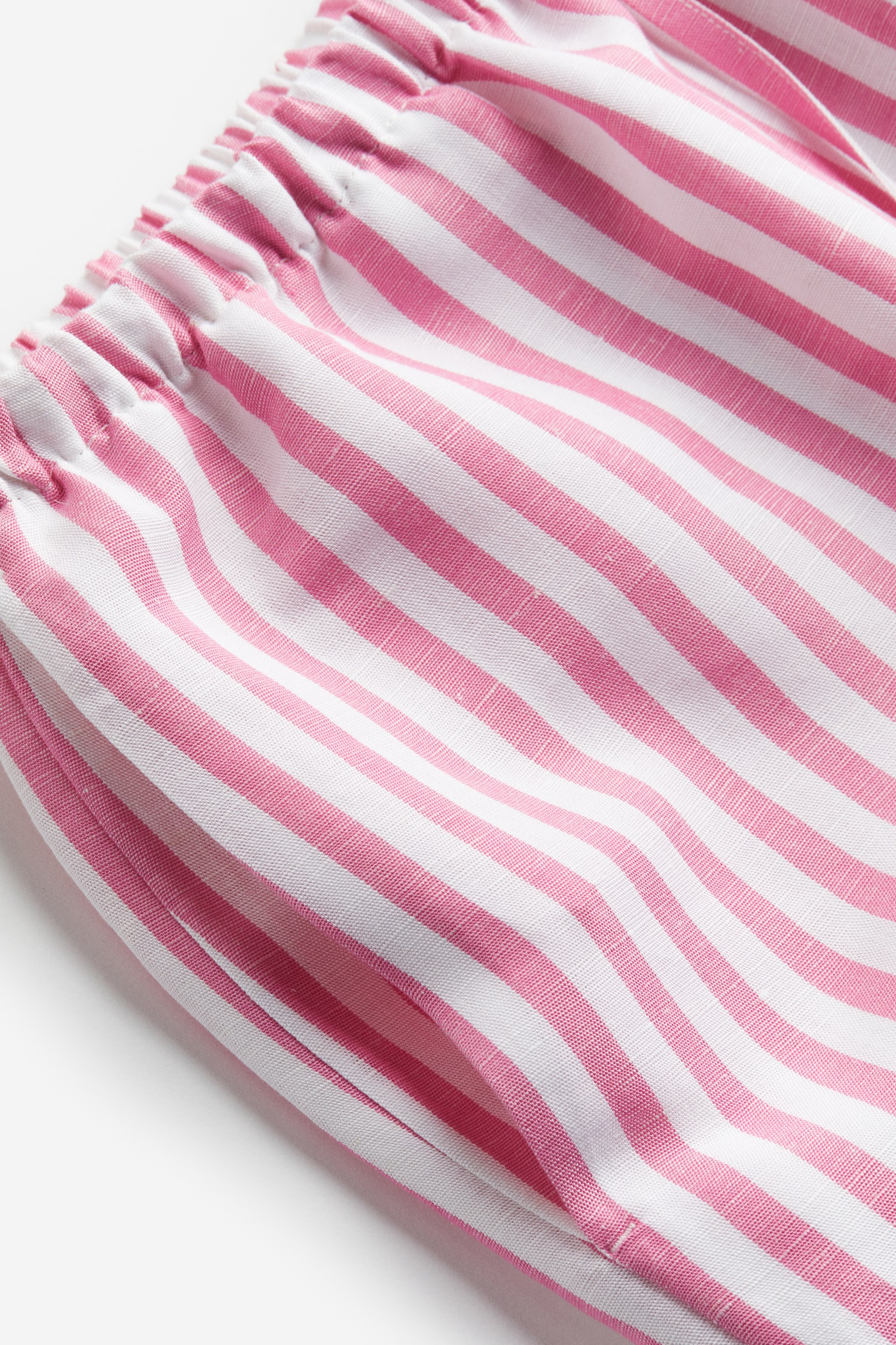 Linen-blend shorts - Pink/Striped - 2