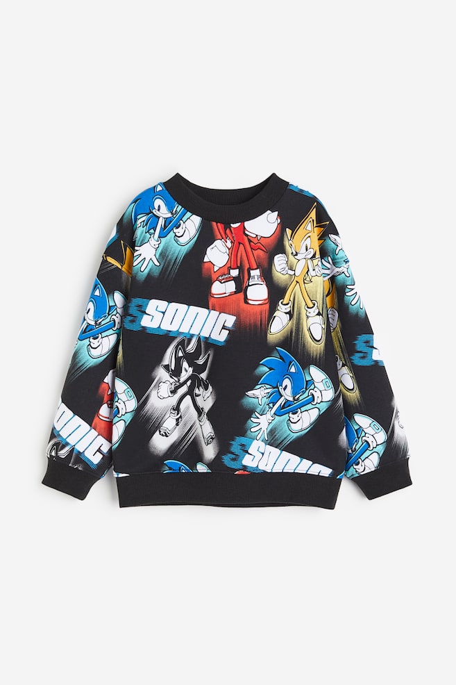Oversized sweatshirt med tryk - Sort/Sonic the Hedgehog/Lys beige/Pokémon/Sort/Spider-Man/Kakigrøn/Jurassic World/dc/dc/dc/dc/dc - 1