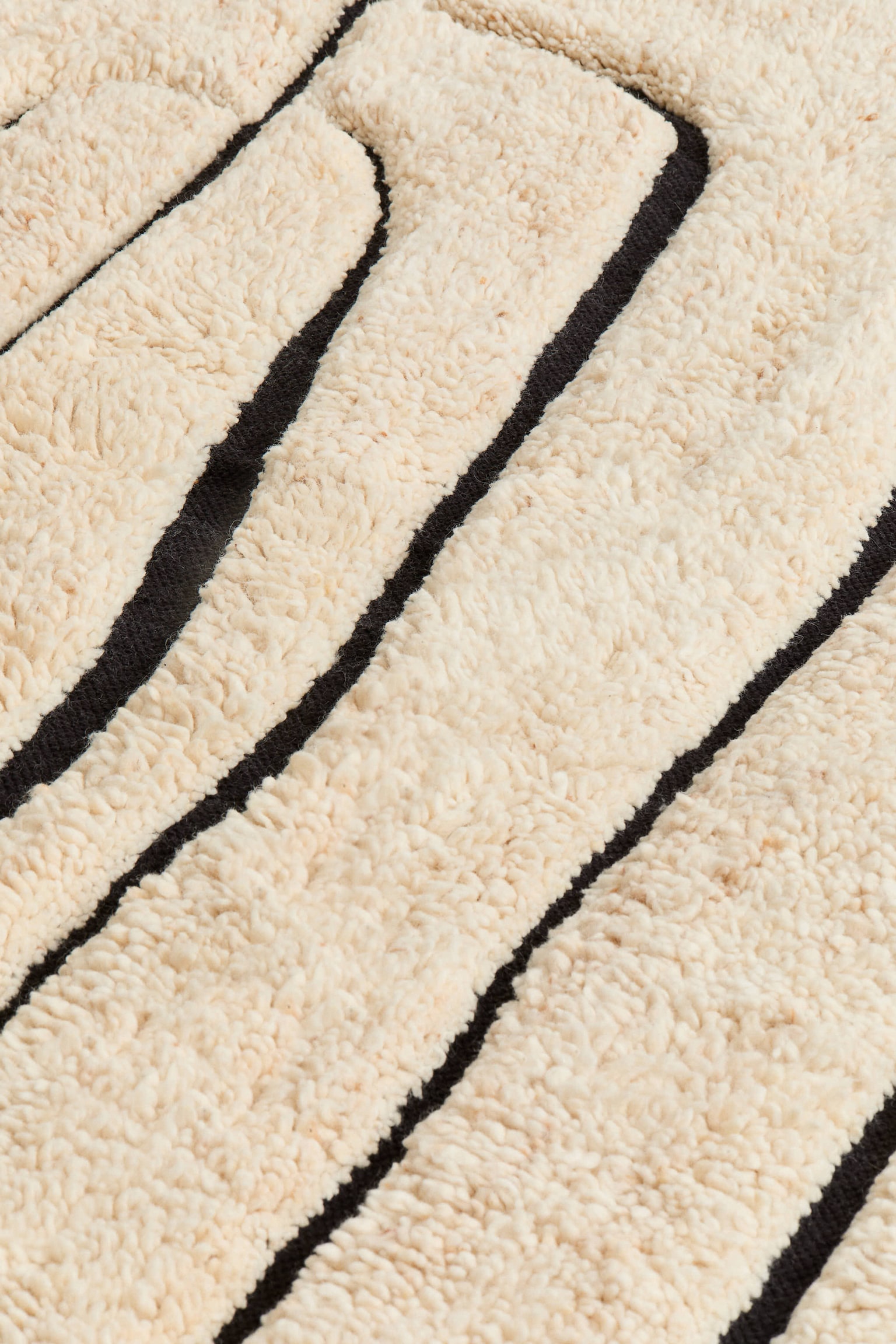 Μεγάλο χαλί από σύμμεικτο μαλλί με κρόσσια - Light beige/Patterned - 3