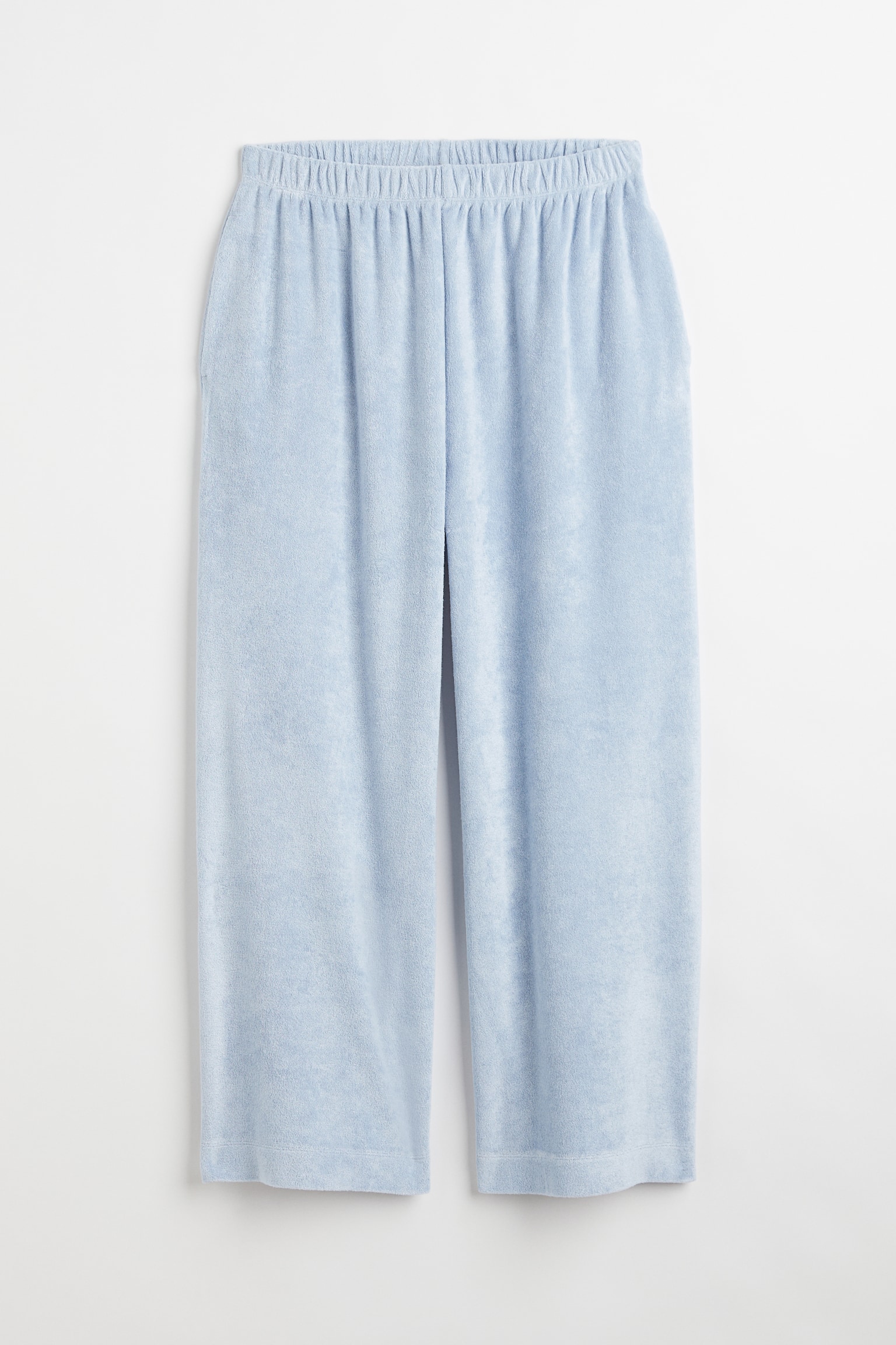 Cropped Terry Pants - Light blue - 1