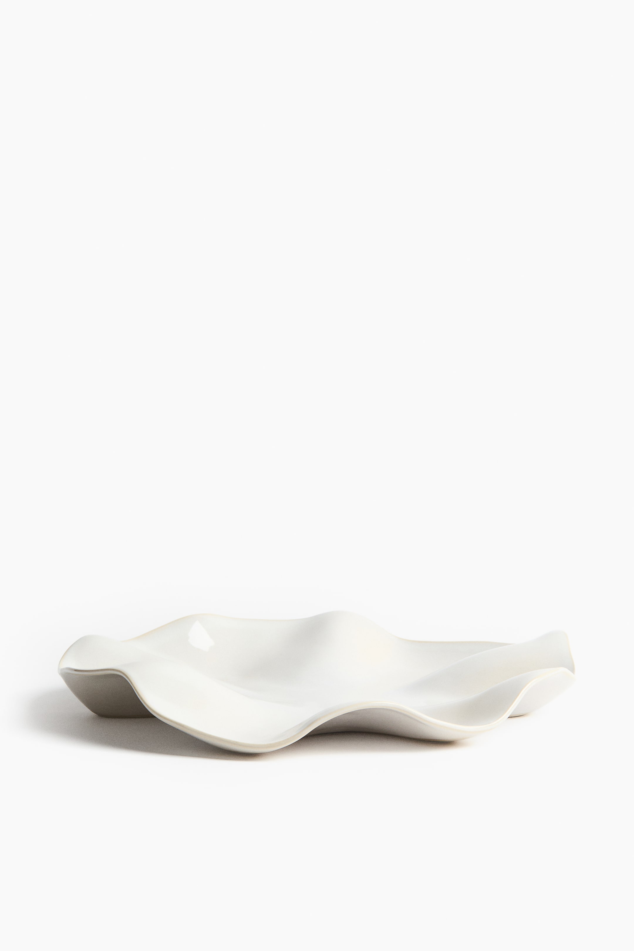 View larger image: Sculptural stoneware serving plate - White - Home All | H&M GB 1