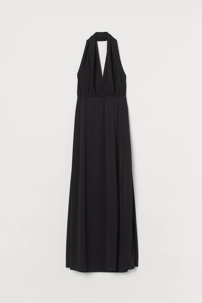 Long halterneck dress - Black