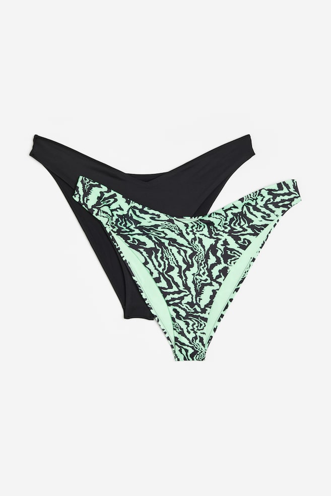 H&M+ 2-pack bikini bottoms - Mint green/Patterned/Purple/Black - 1
