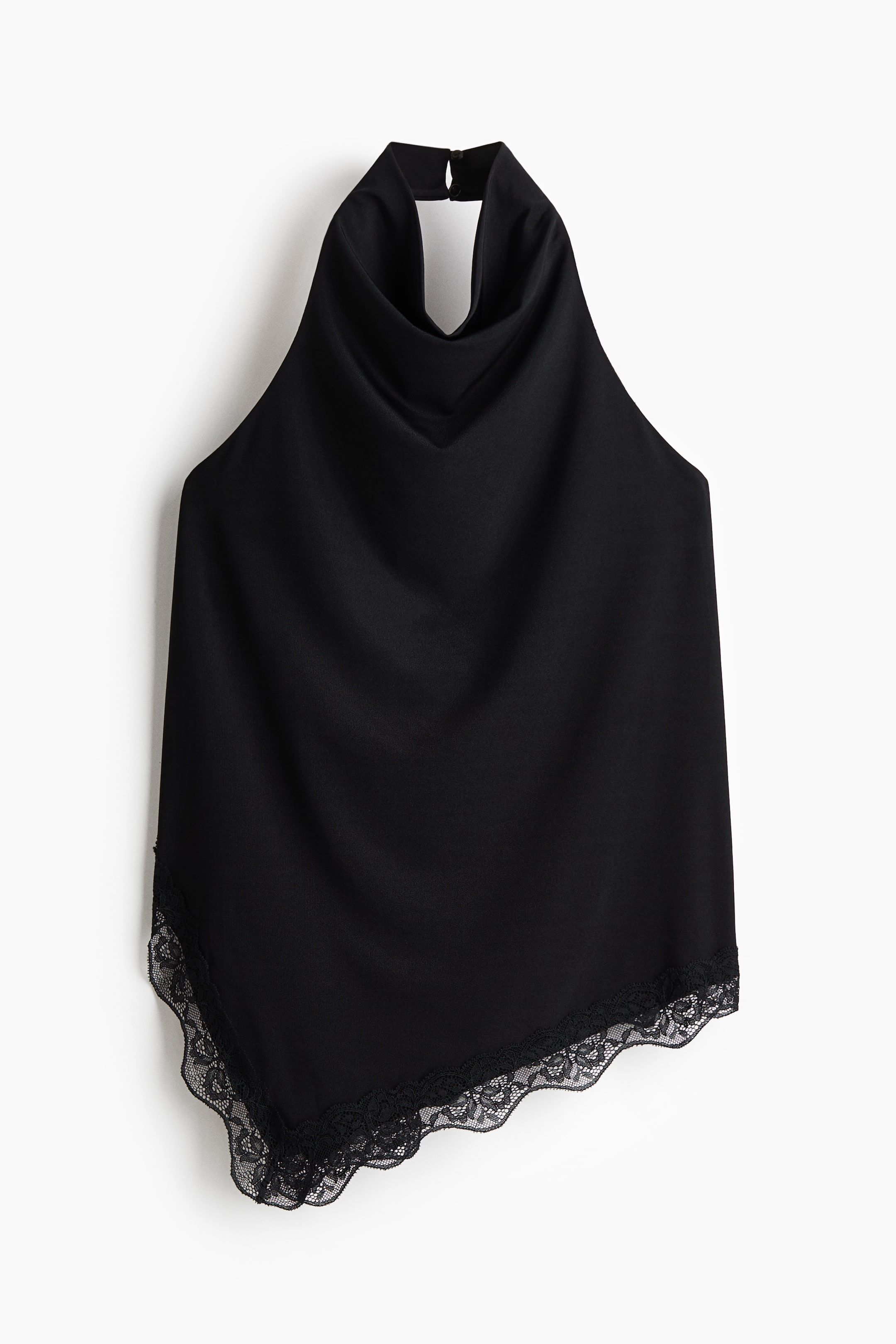 View larger image: Lace-trimmed halterneck top - Black - Ladies | H&M IE 6