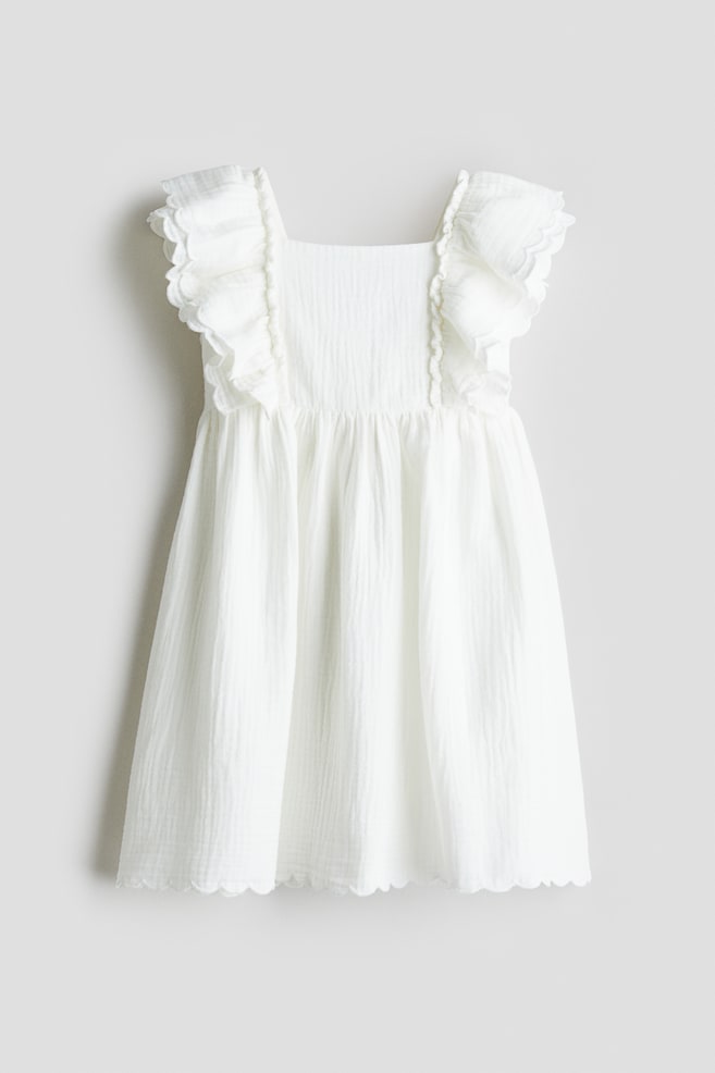 Robe à bords festonnés - Blanc/Crème/citrons/Rose ancien clair - 1