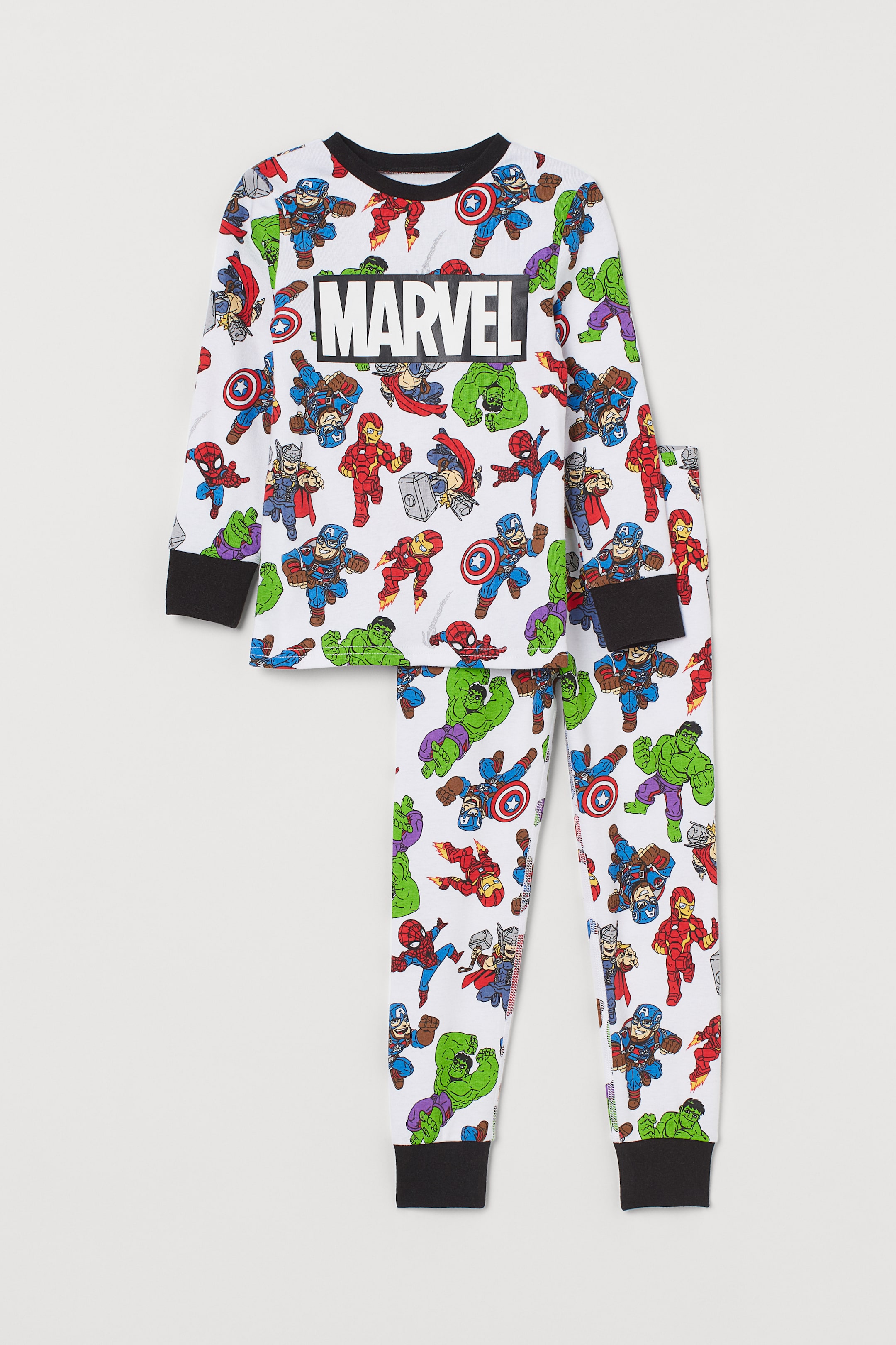 Προβολή μεγαλύτερης εικόνας: Πιτζάμα με τύπωμα - Λευκό/Marvel - Kids | H&M GR 1