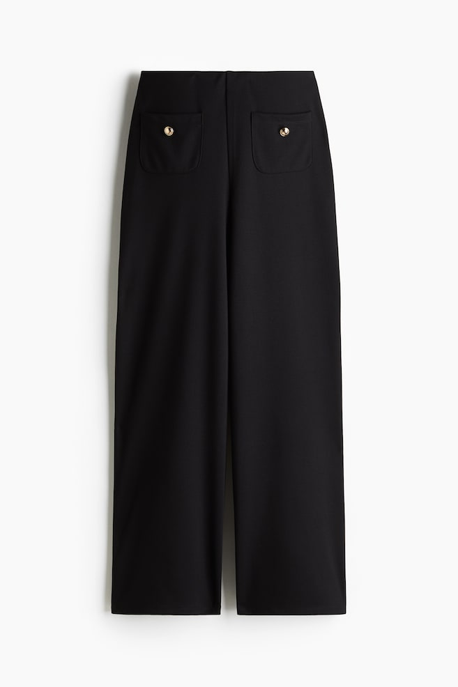 Wide jersey trousers - Black - 1