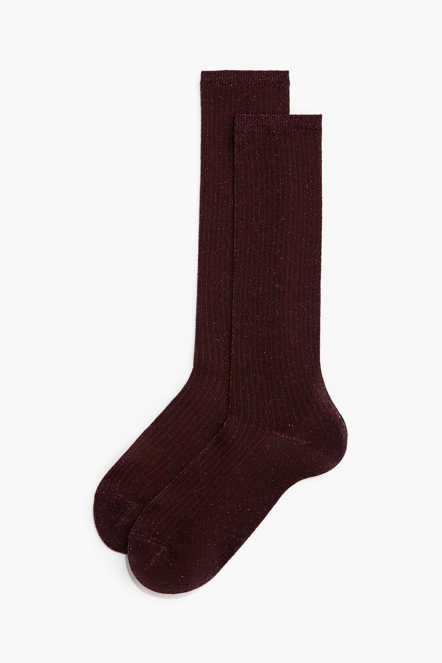 Glittery socks - Burgundy/Light dusty pink - 2