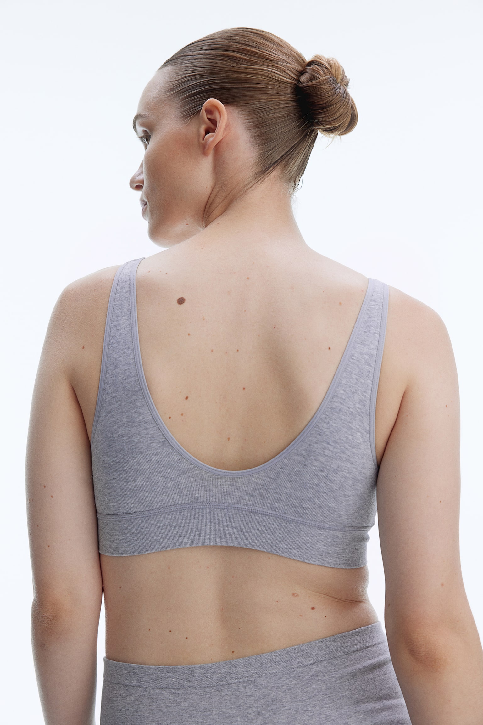 MAMA 2-pack seamless nursing bras - Light grey marl/Light beige - 5