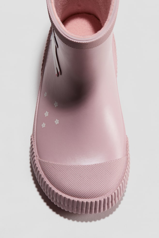 Fleece-Lined Rubber Boots - Light dusty pink/unicorn/Cream/floral - 2