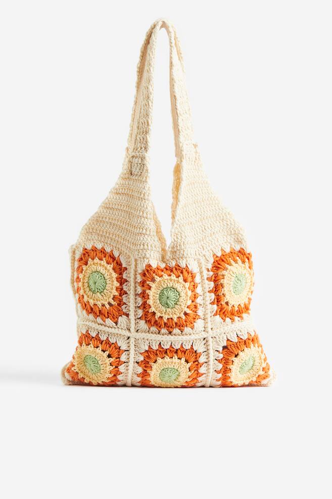 Crochet-look shopper - Cream/Patterned - 1
