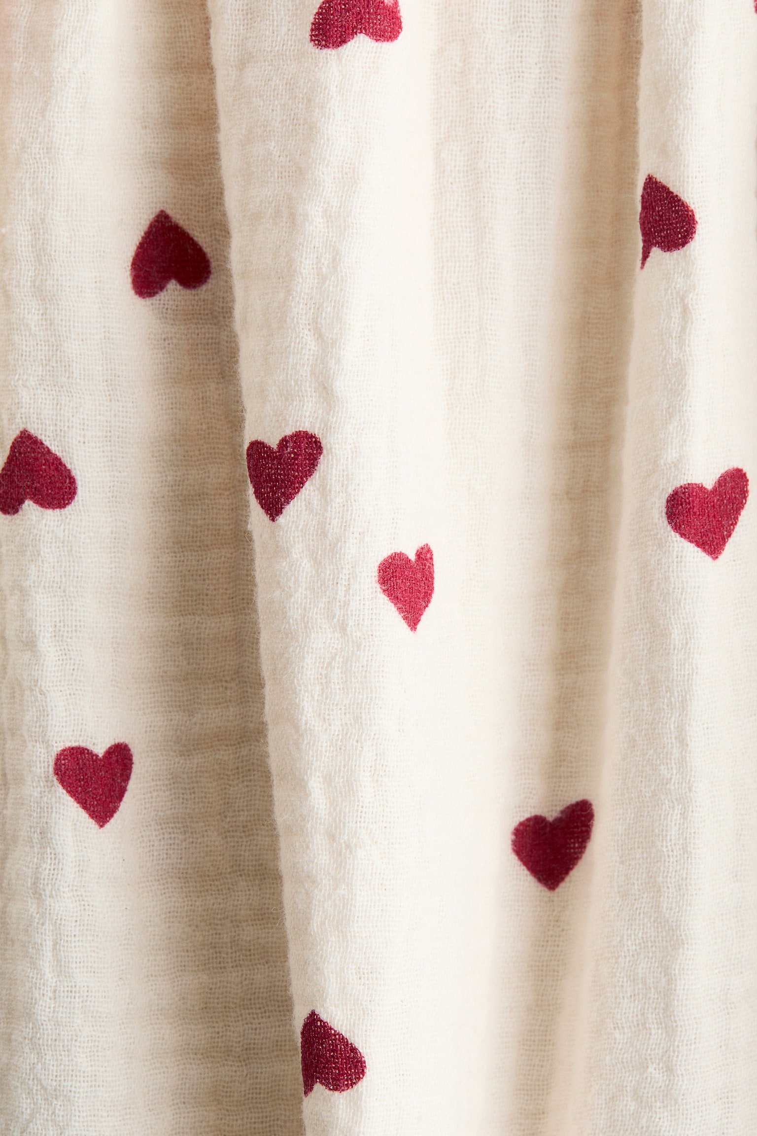 Cotton Seersucker Dress - Light beige/hearts/Light pink/hearts - 2