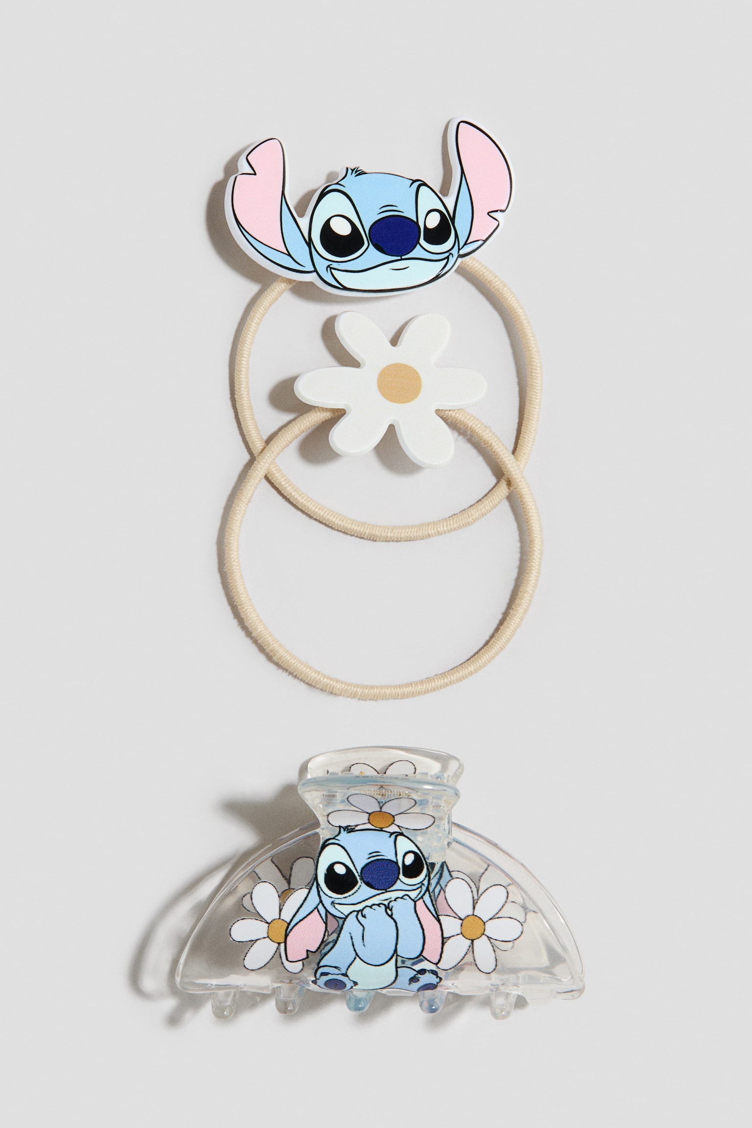 Hair Elastics and Hair Claw with Motif - Light blue/Lilo & Stitch