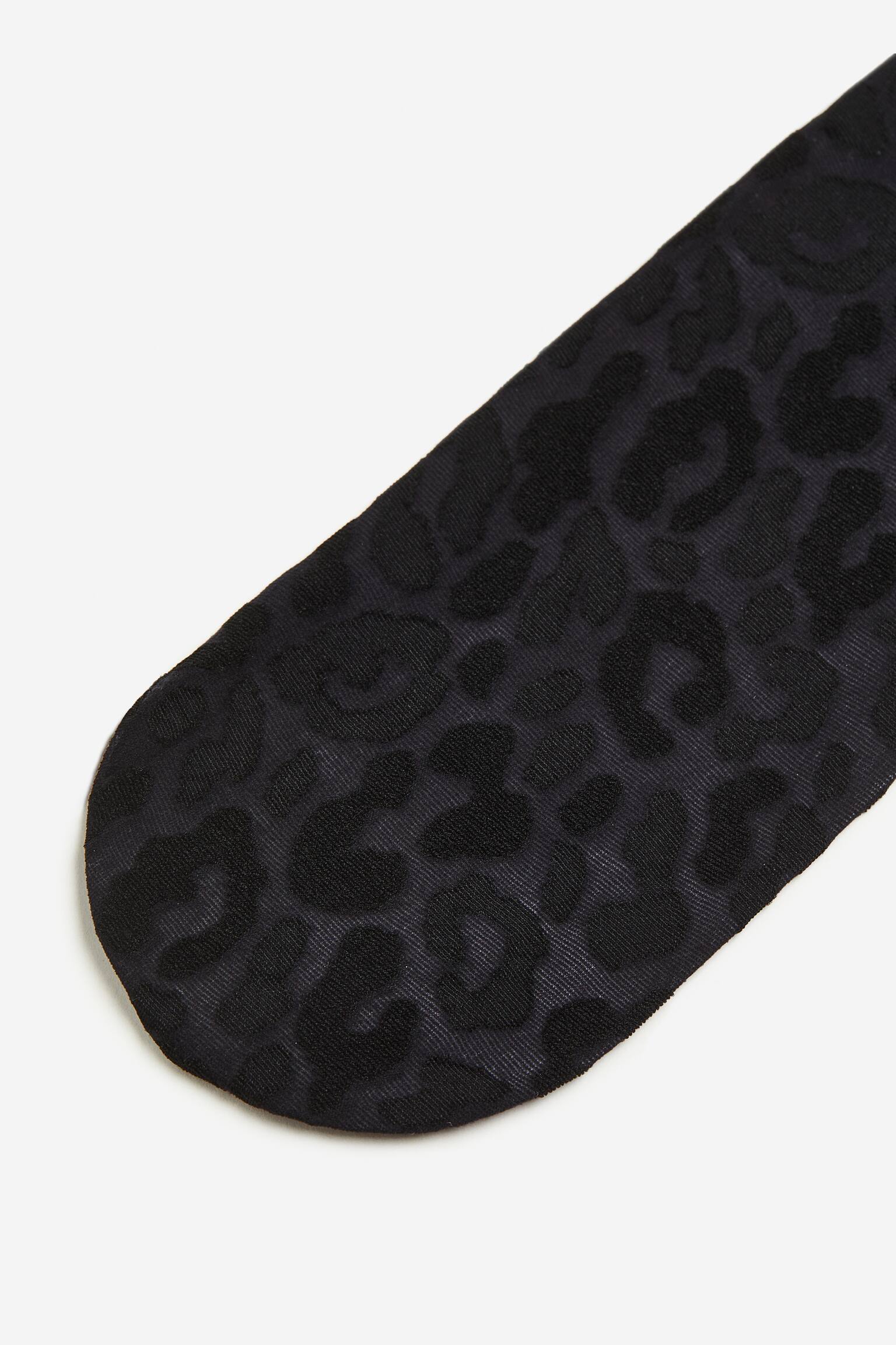 MAMA Pattern Tights - Black/Leopard print - 2