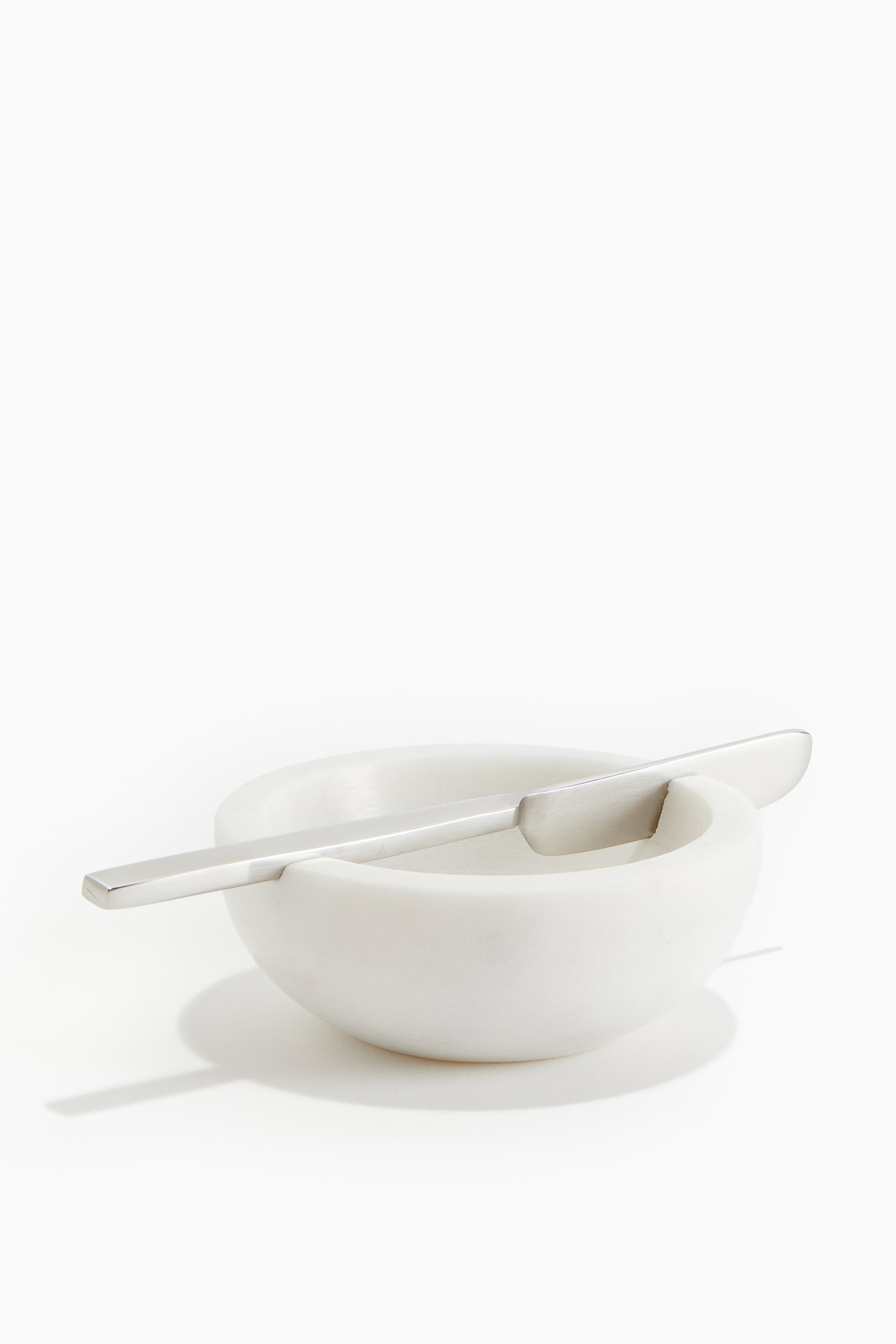 Marble Butter Bowl with Knife