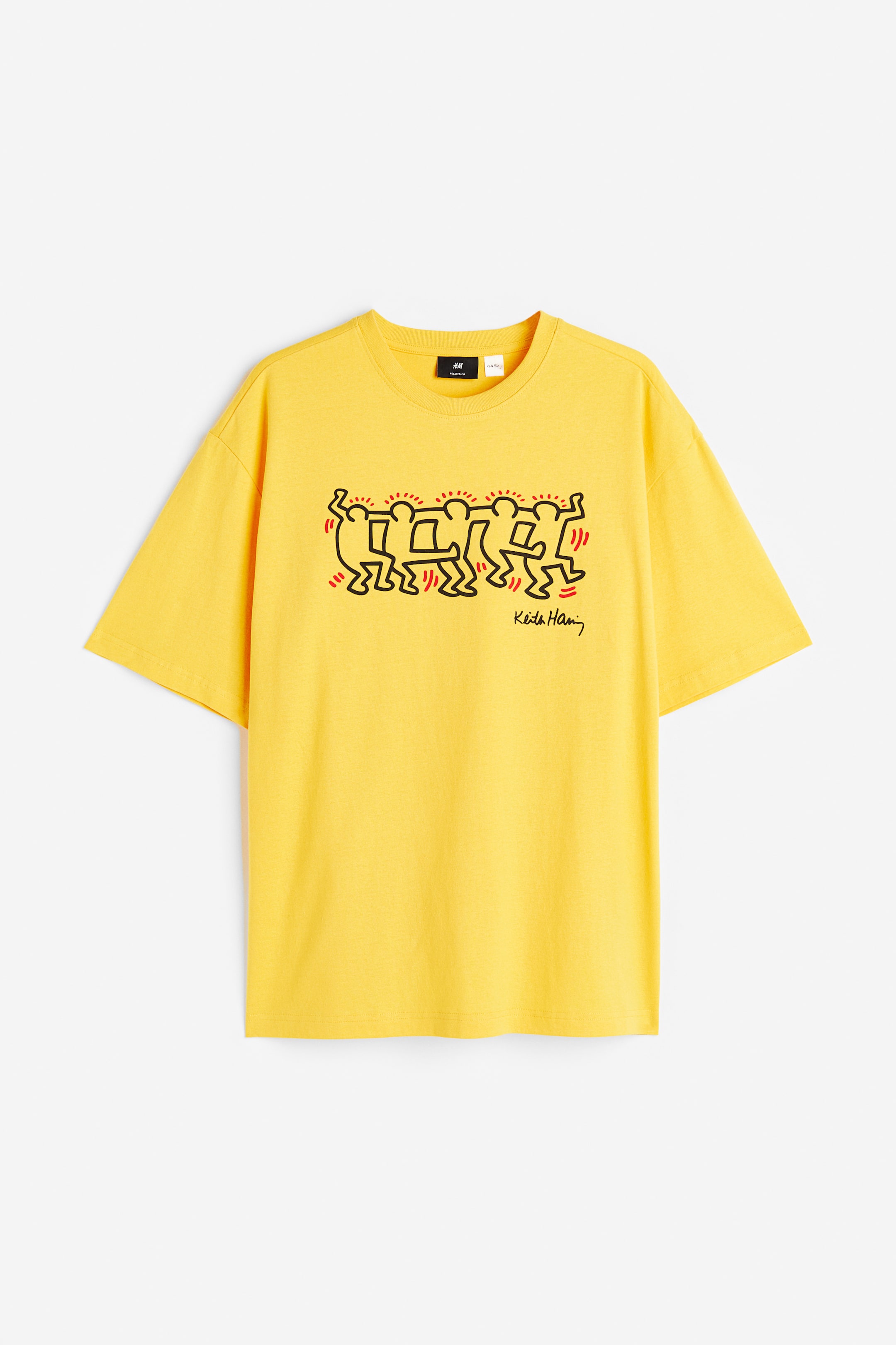 View larger image: Relaxed Fit Printed T-shirt - Yellow/Keith Haring - Men | H&M PH 1
