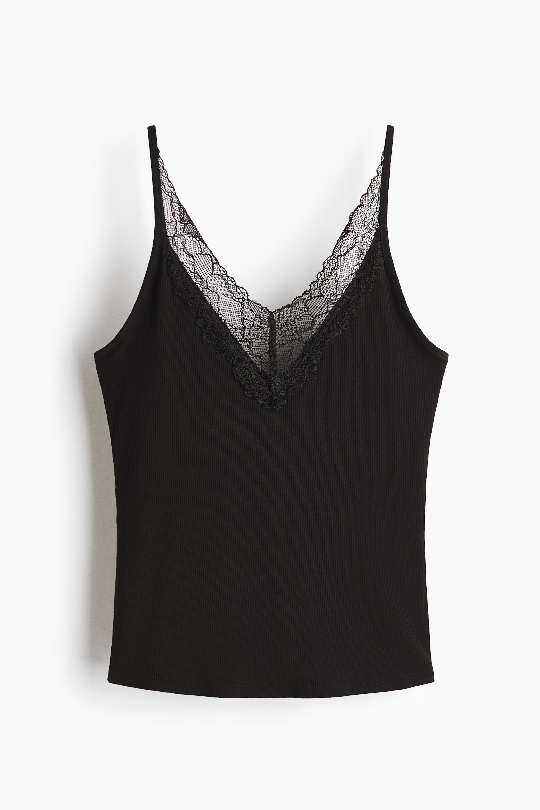 View larger image: Lace-trimmed strappy top - Black - Ladies | H&M HK 5