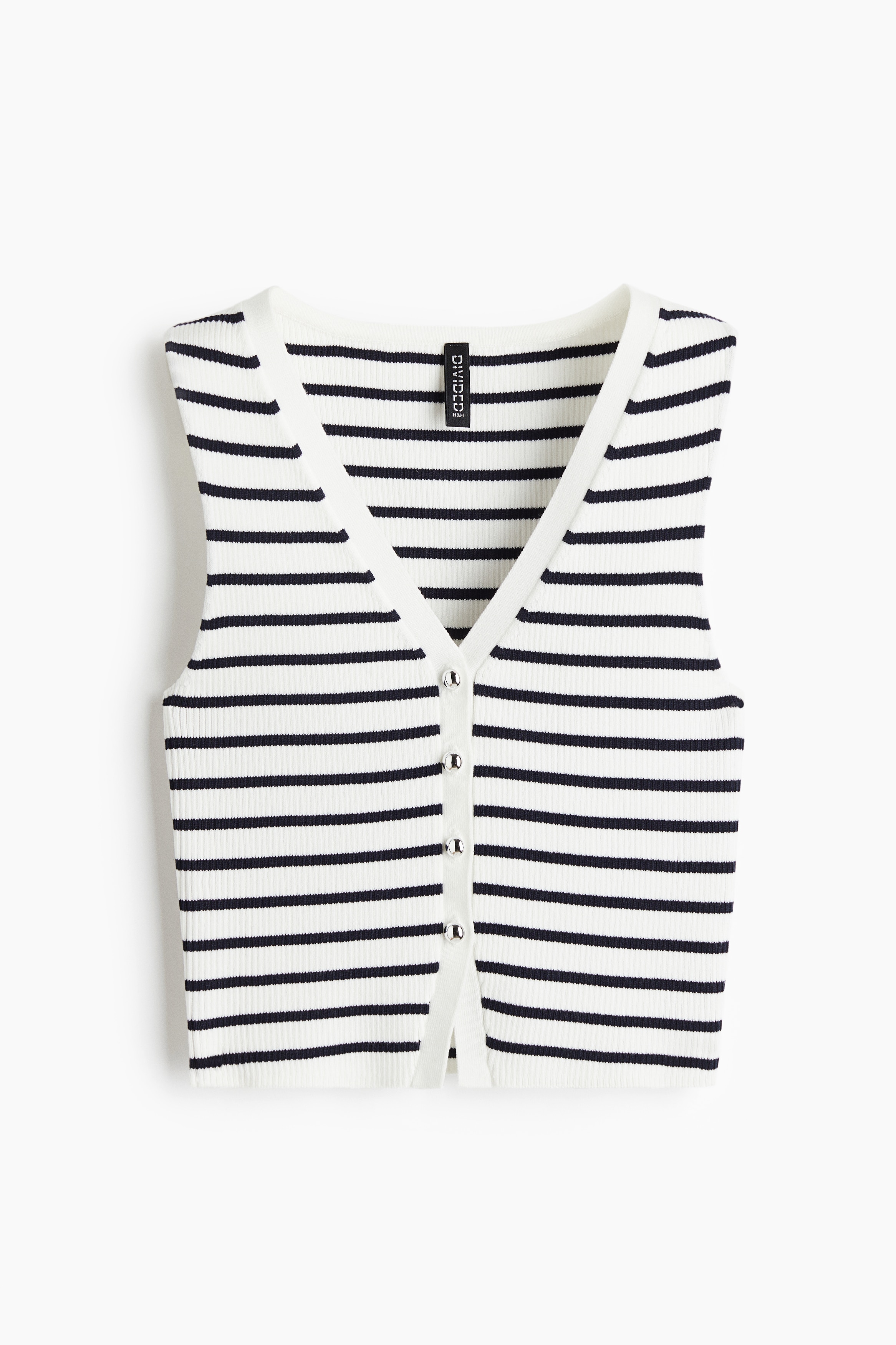 Chandail sans manches à boutons - Blanc/rayé/Rouge vif/Noir/Blanc/Bourgogne