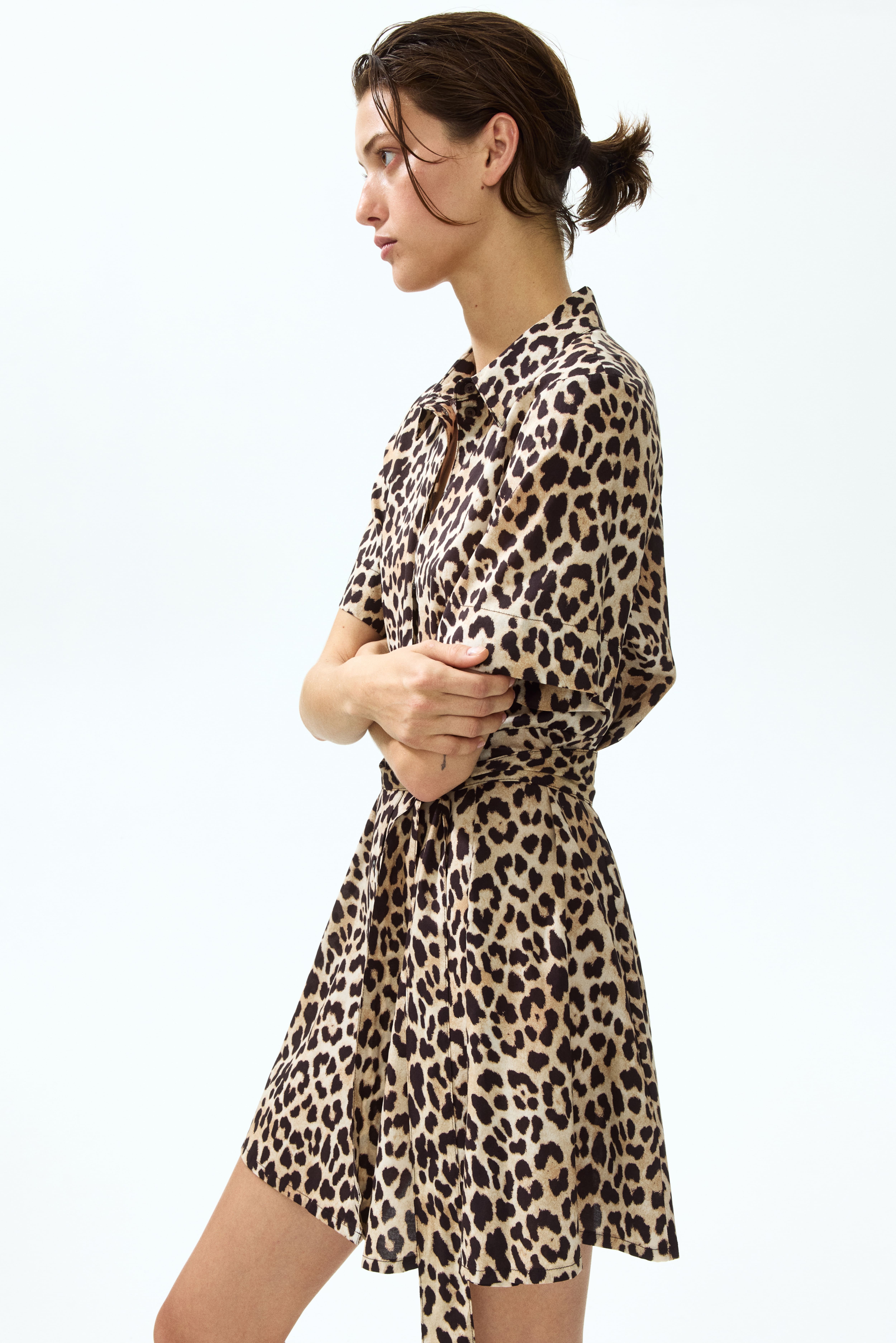 Tie-Belt Shirt Dress