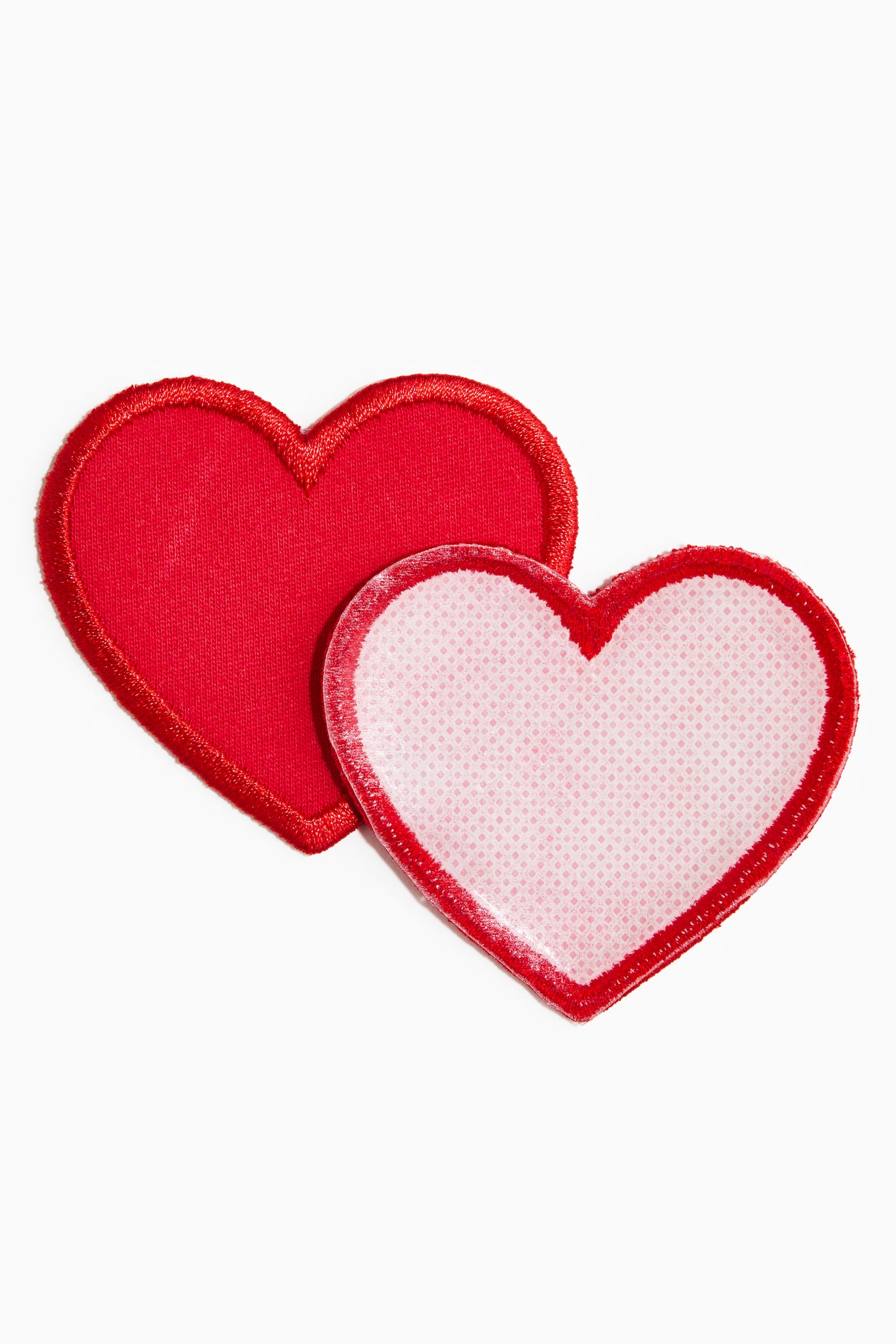 2-pak strygemærke - Rød/Hjerter - 4