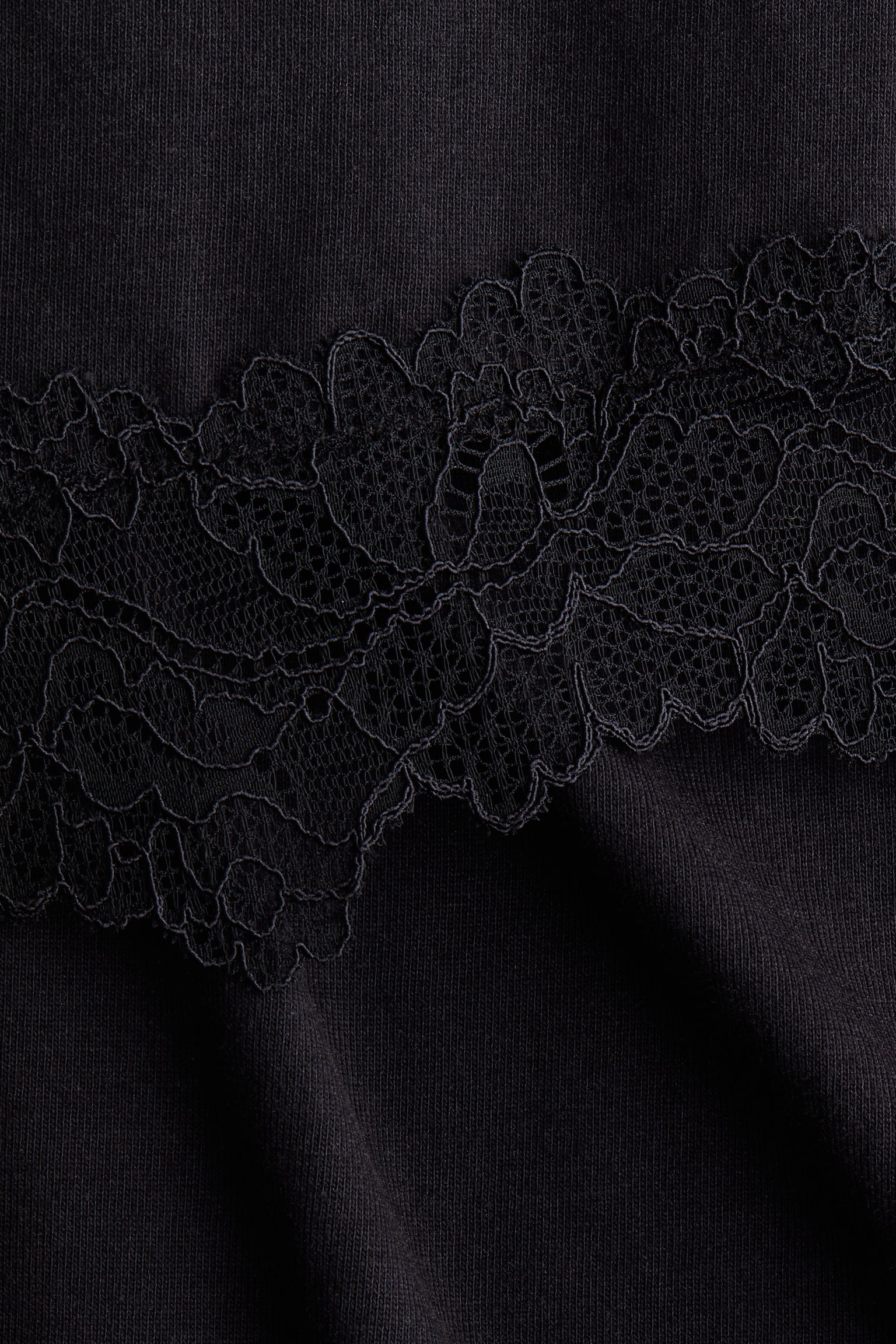 Женская футболка H&M Mama Lace-Trimmed Nursing, цвет: Чёрный — фото 6