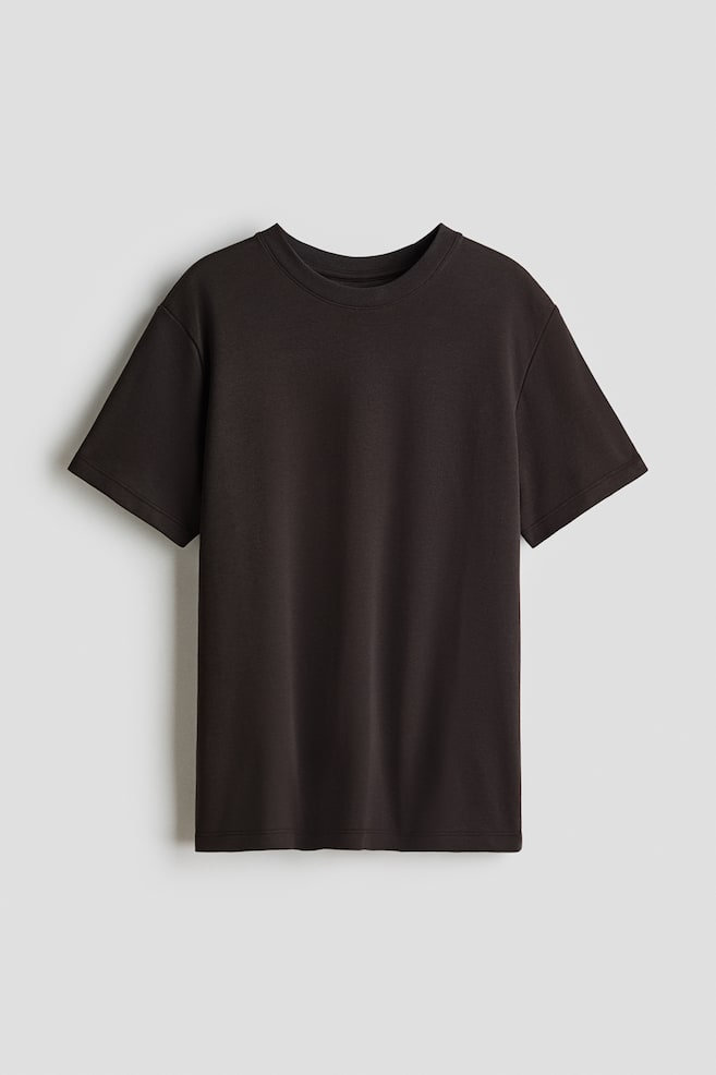 T-shirt rafraîchissant à coupe classique - Brun foncé/Gris clair chiné/Brun foncé/Noir/Blanc/Gris clair chiné - 1