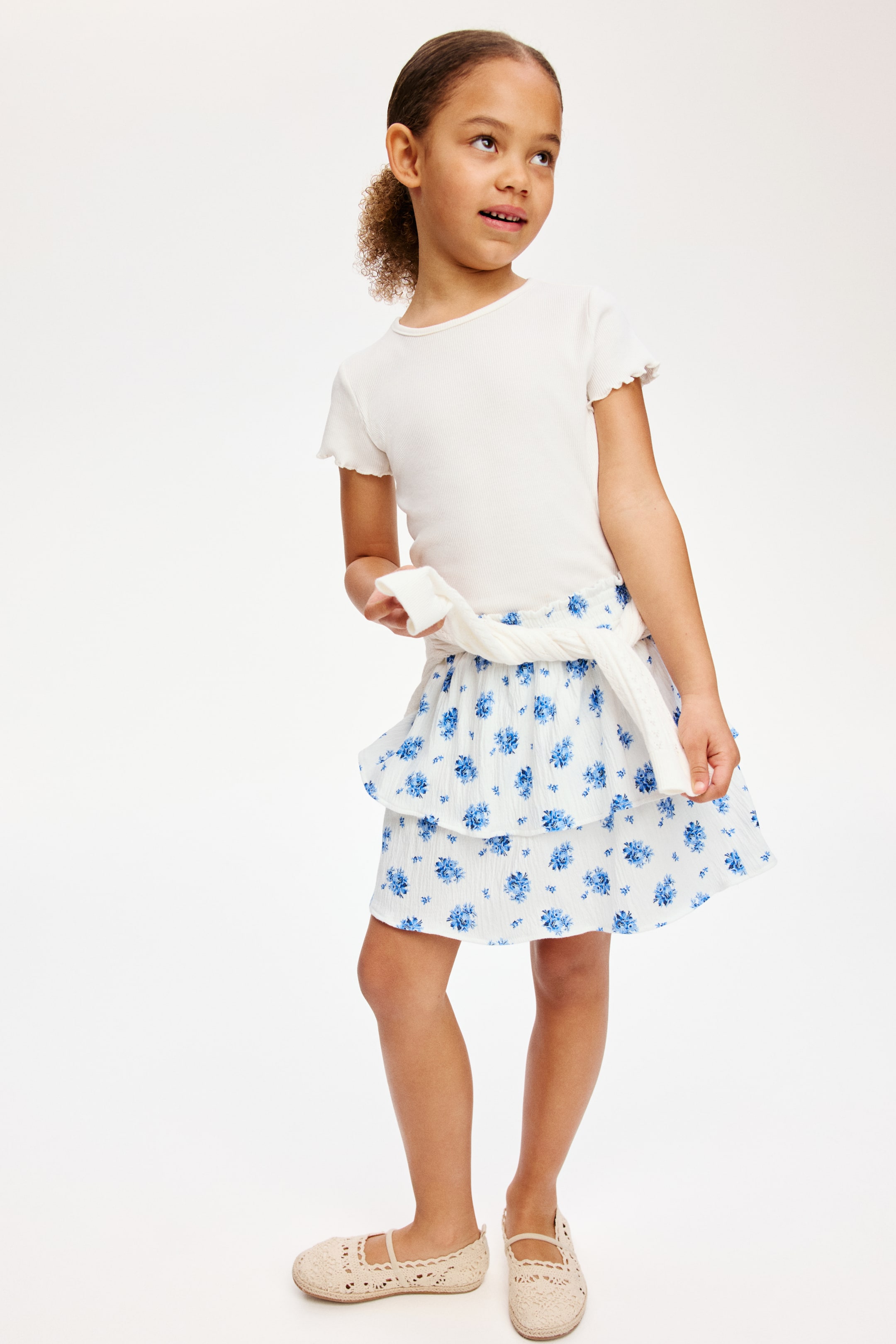 Tiered Crinkled Skirt