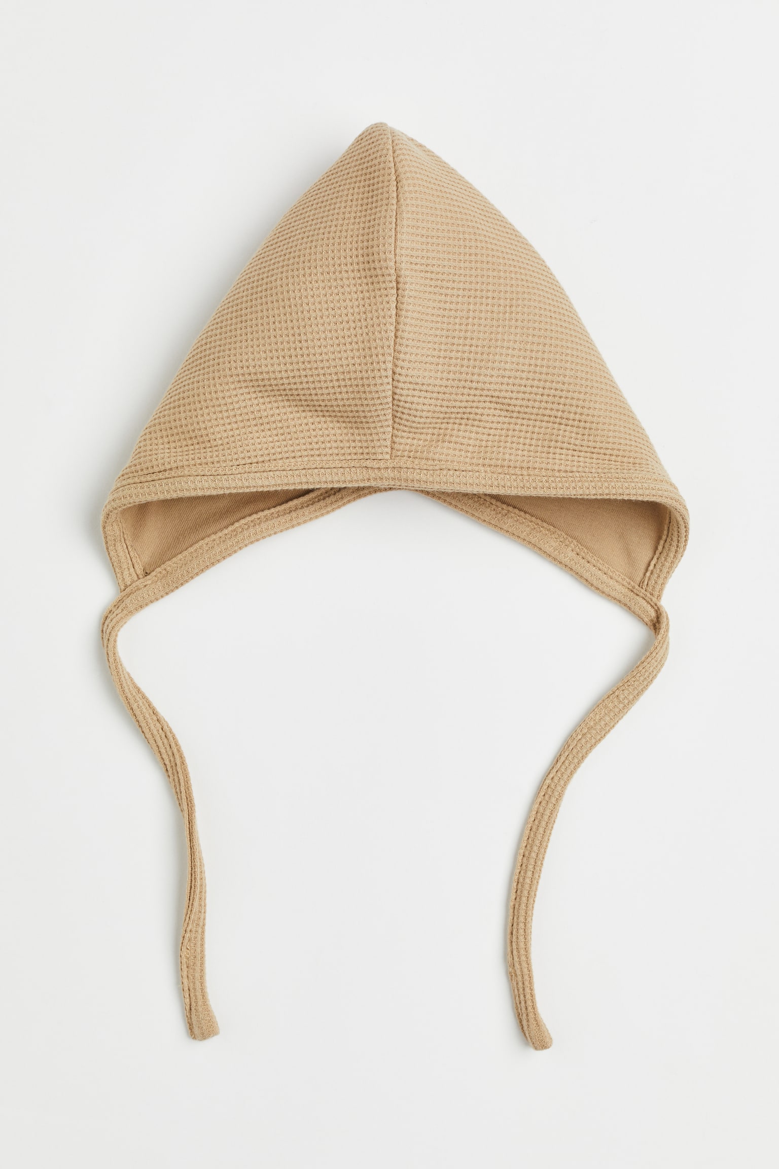 Waffled cotton jersey hat - Beige - 1