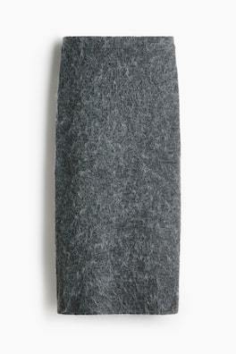 Stickad midikjol