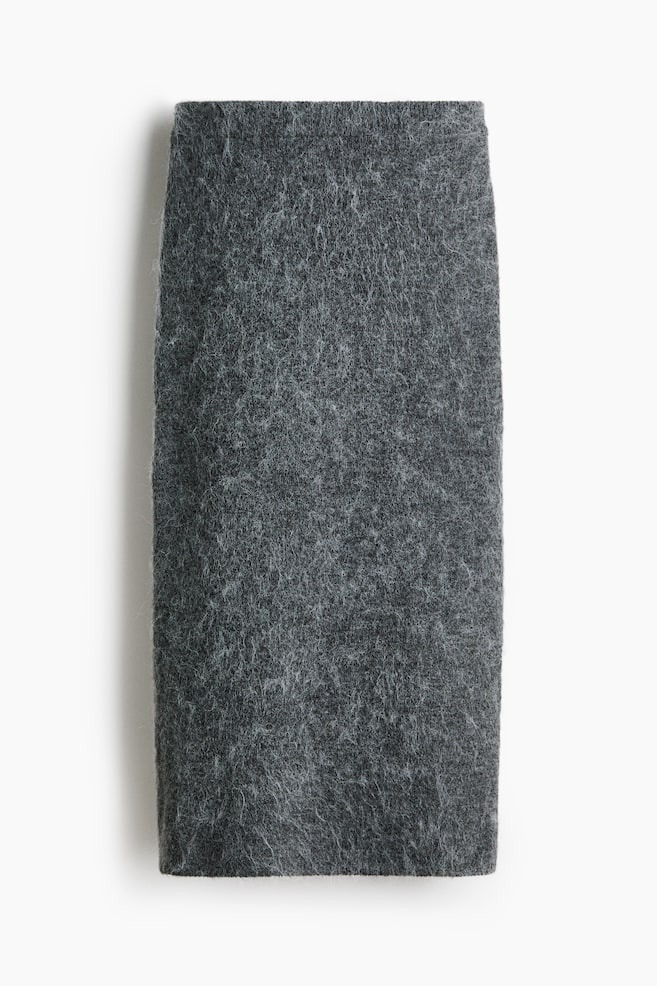 Knitted midi skirt - Dark grey marl - 1